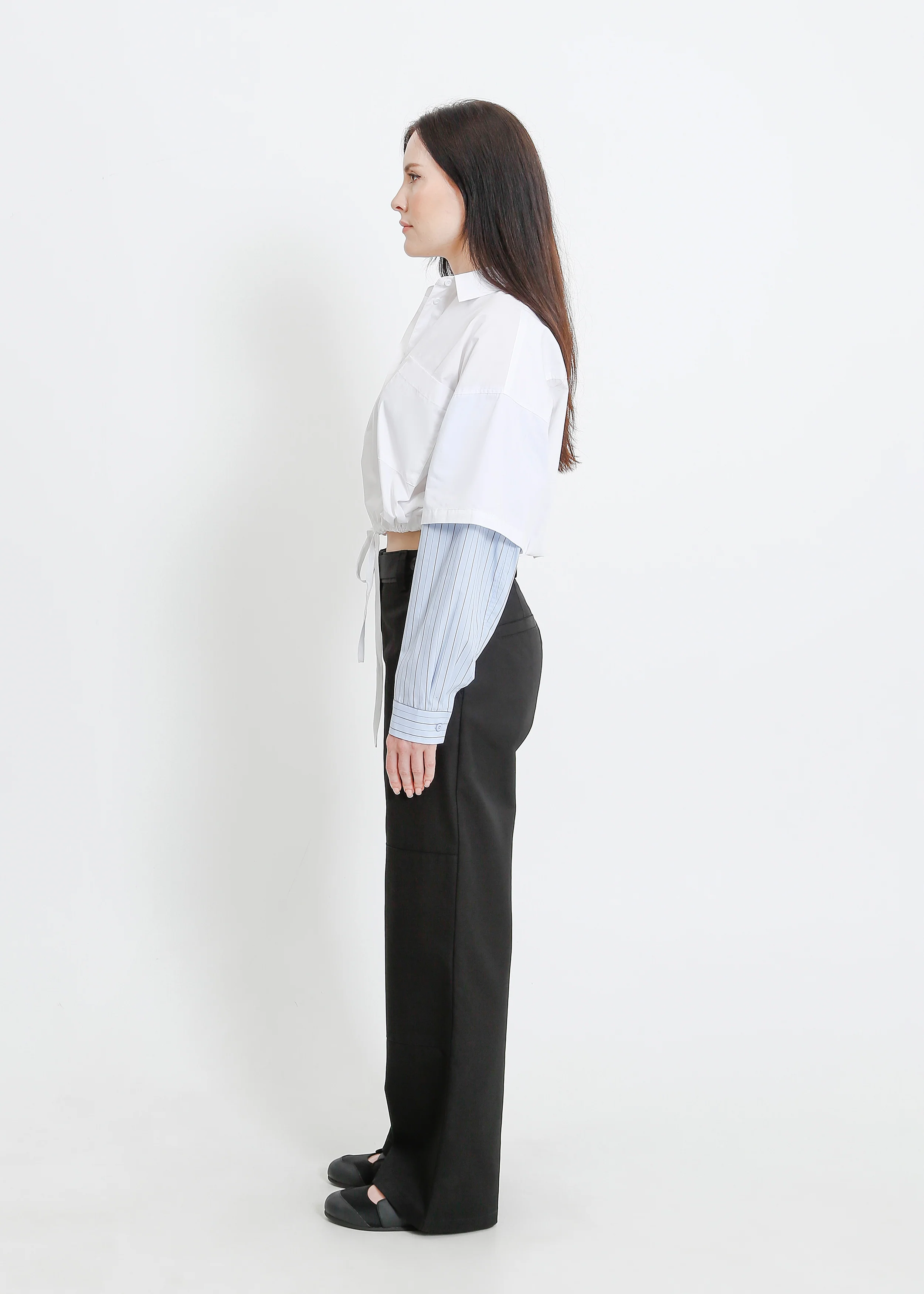 Adlina Shirt / White-Blue-Beige - Image 3