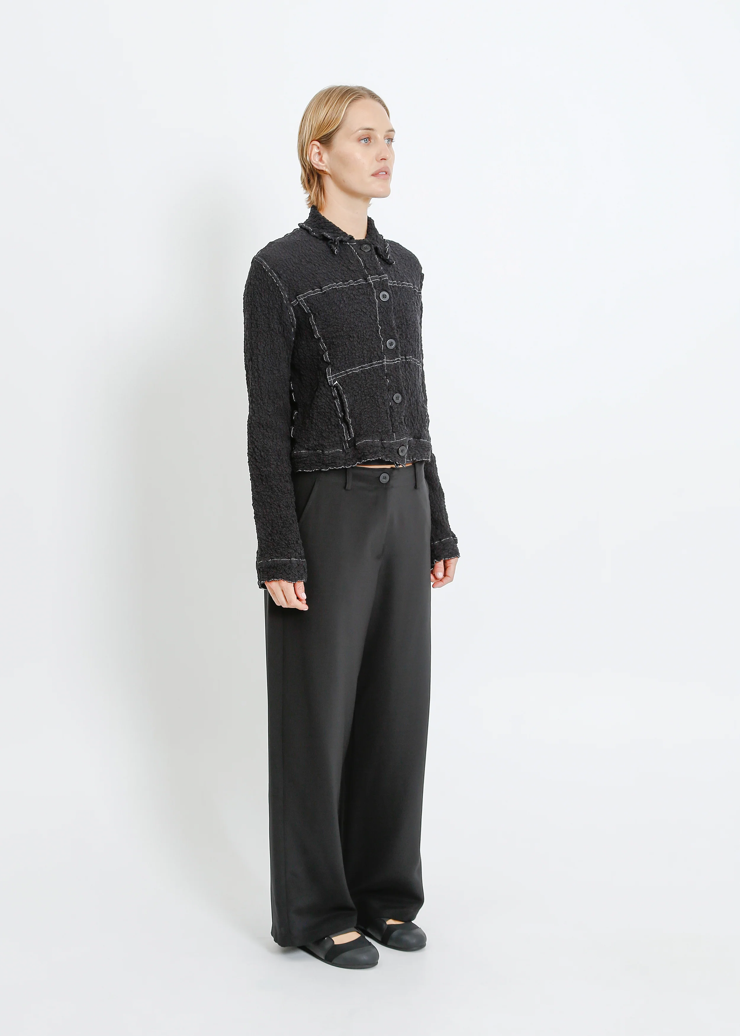 Bryn Pleat Jacket / Black - Image 2