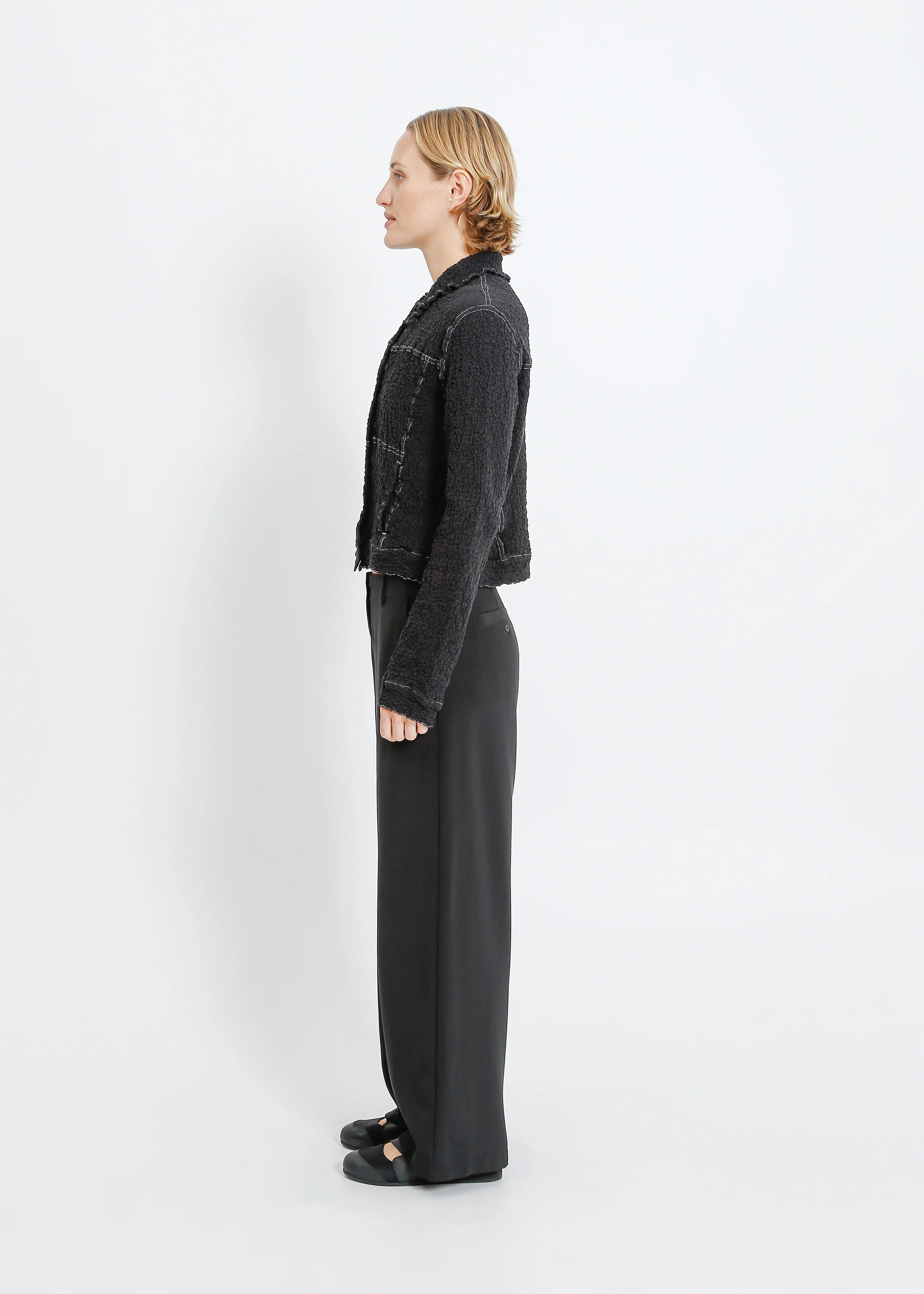 Bryn Pleat Jacket / Black - Image 3