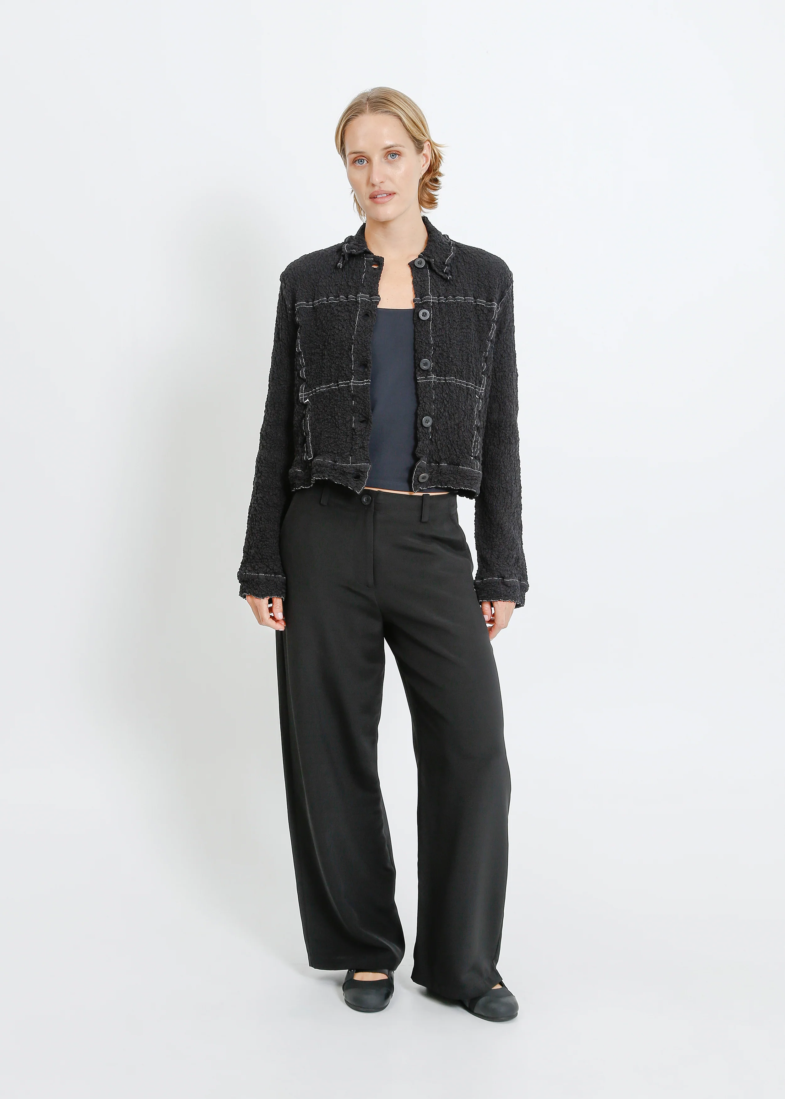 Bryn Pleat Jacket / Black - Image 5