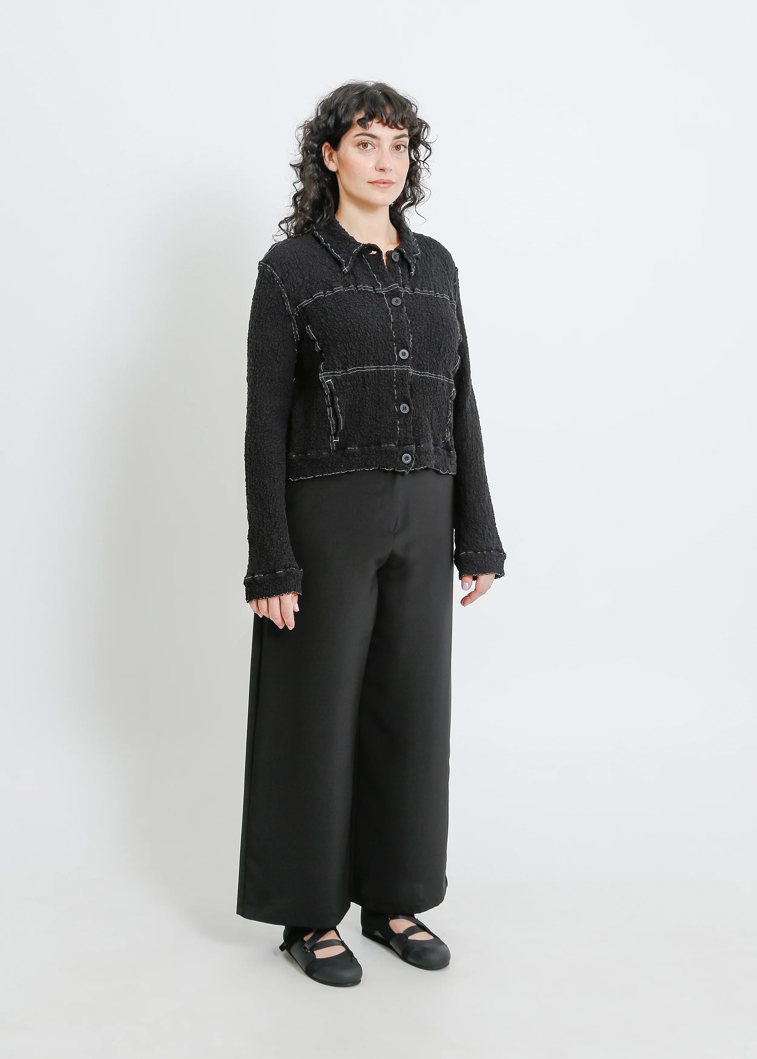 Bryn Pleat Jacket / Black - Image 7