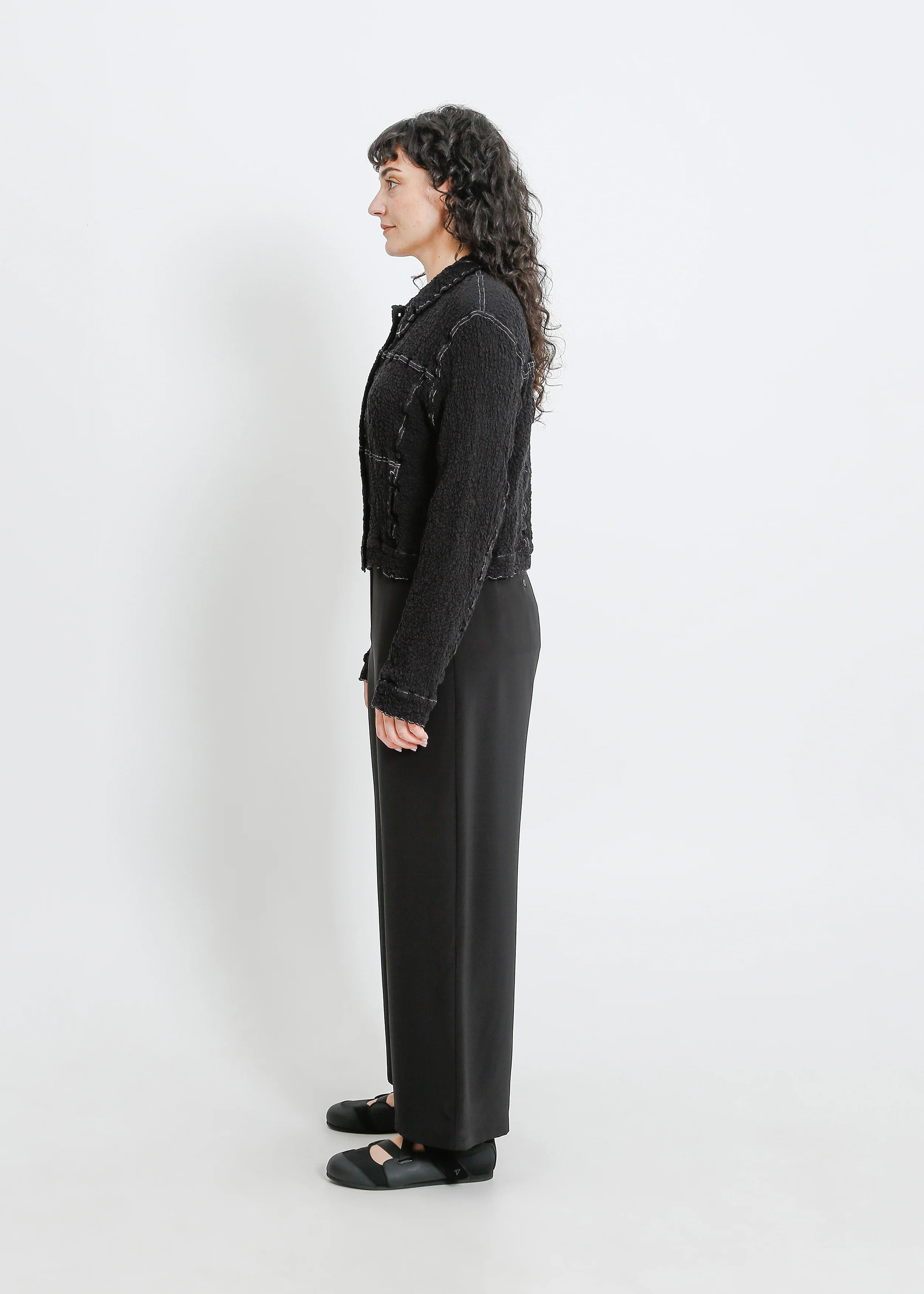 Bryn Pleat Jacket / Black - Image 8