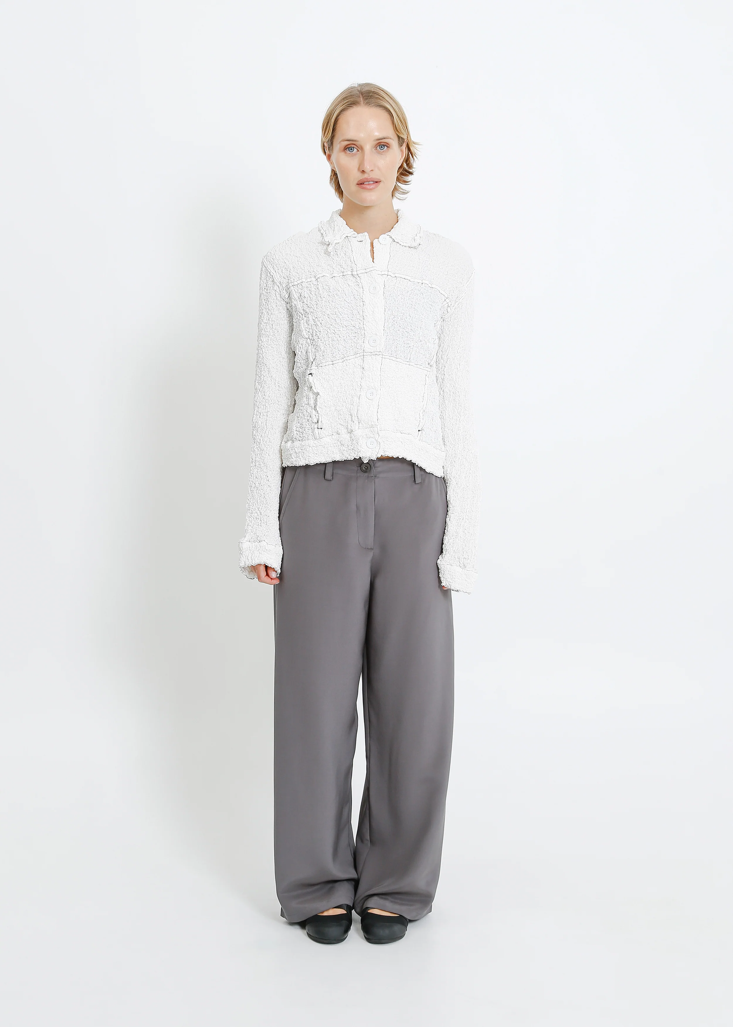 Bryn Pleat Jacket / White - Image 10