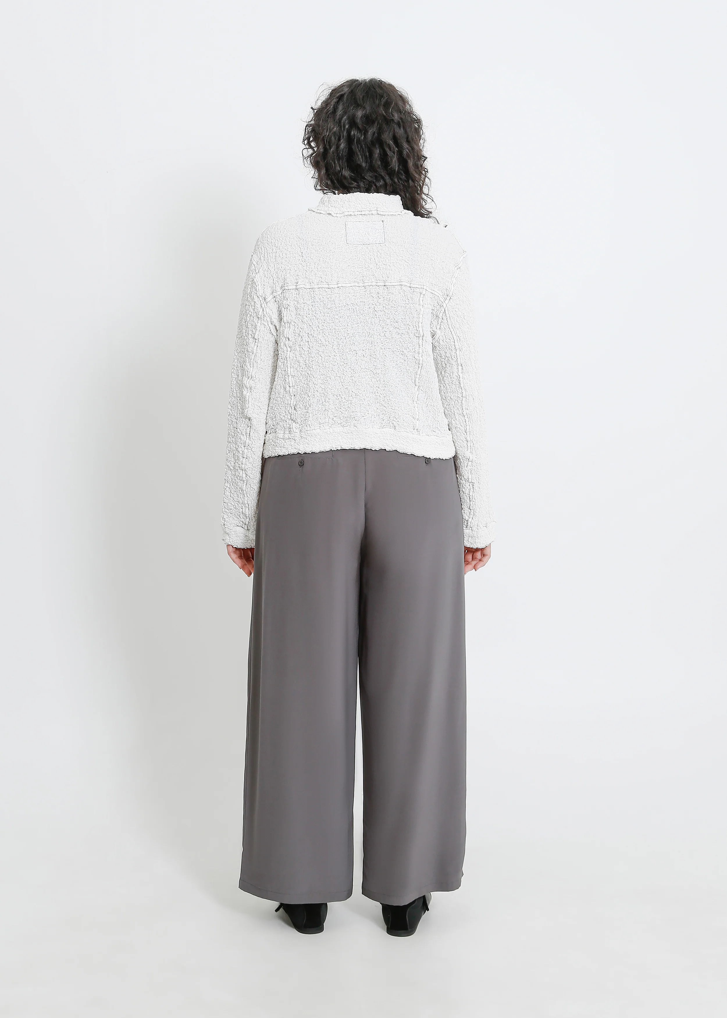 Bryn Pleat Jacket / White - Image 4