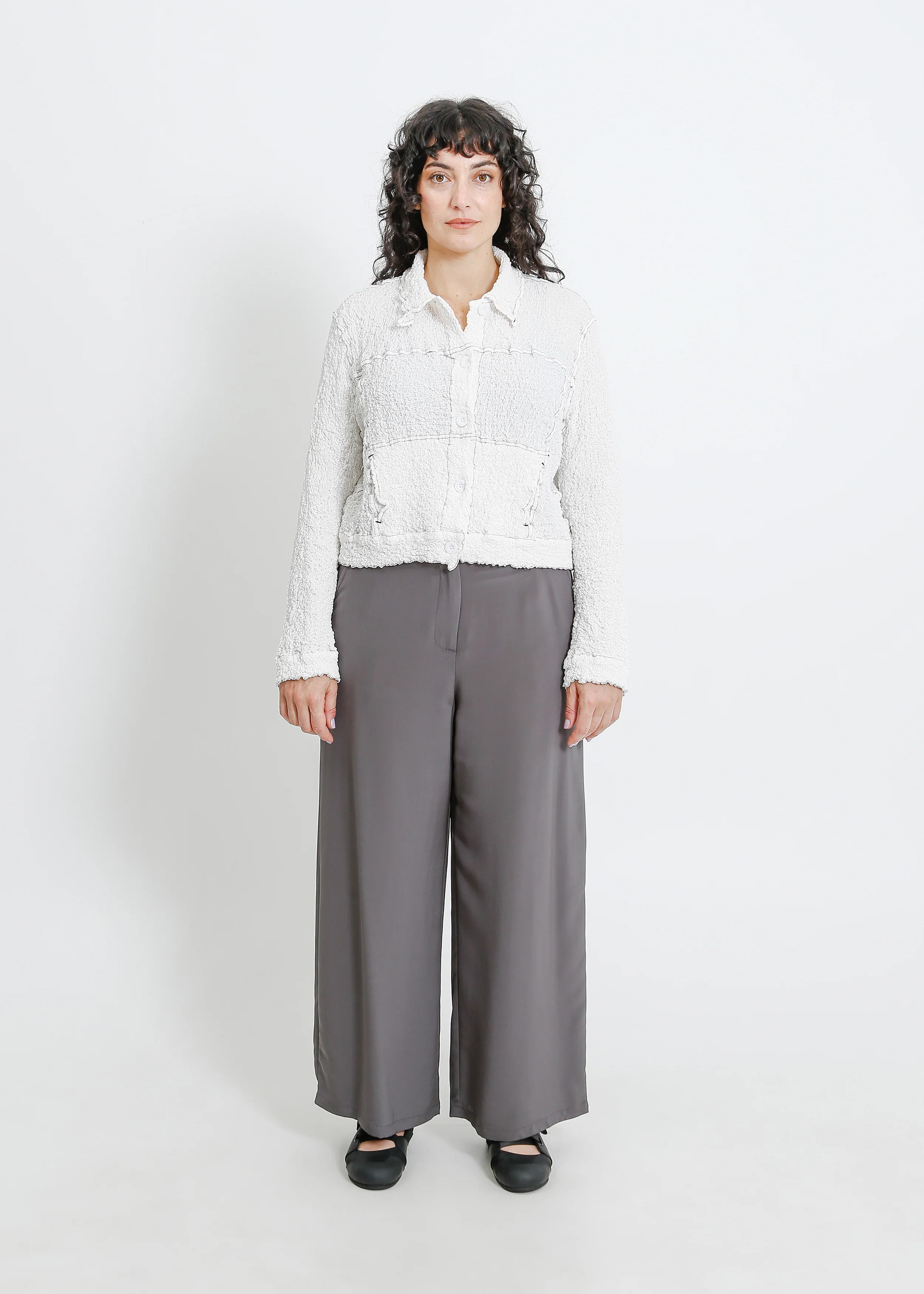 Bryn Pleat Jacket / White - Image 5