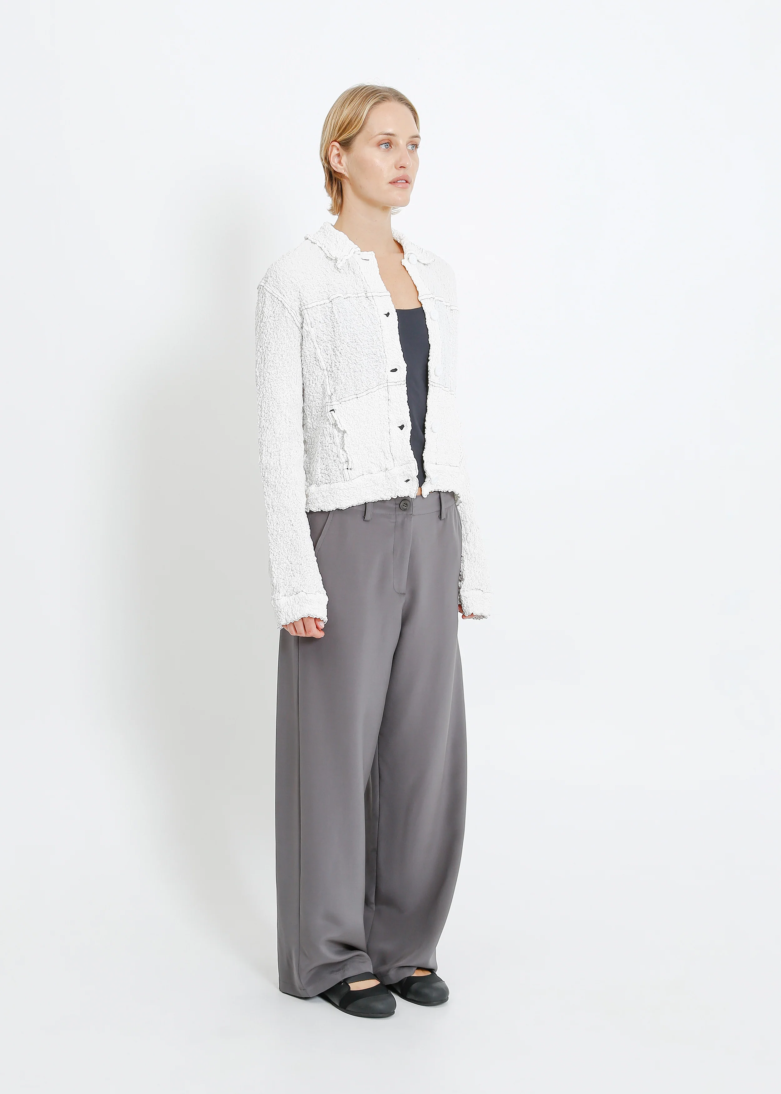 Bryn Pleat Jacket / White - Image 7