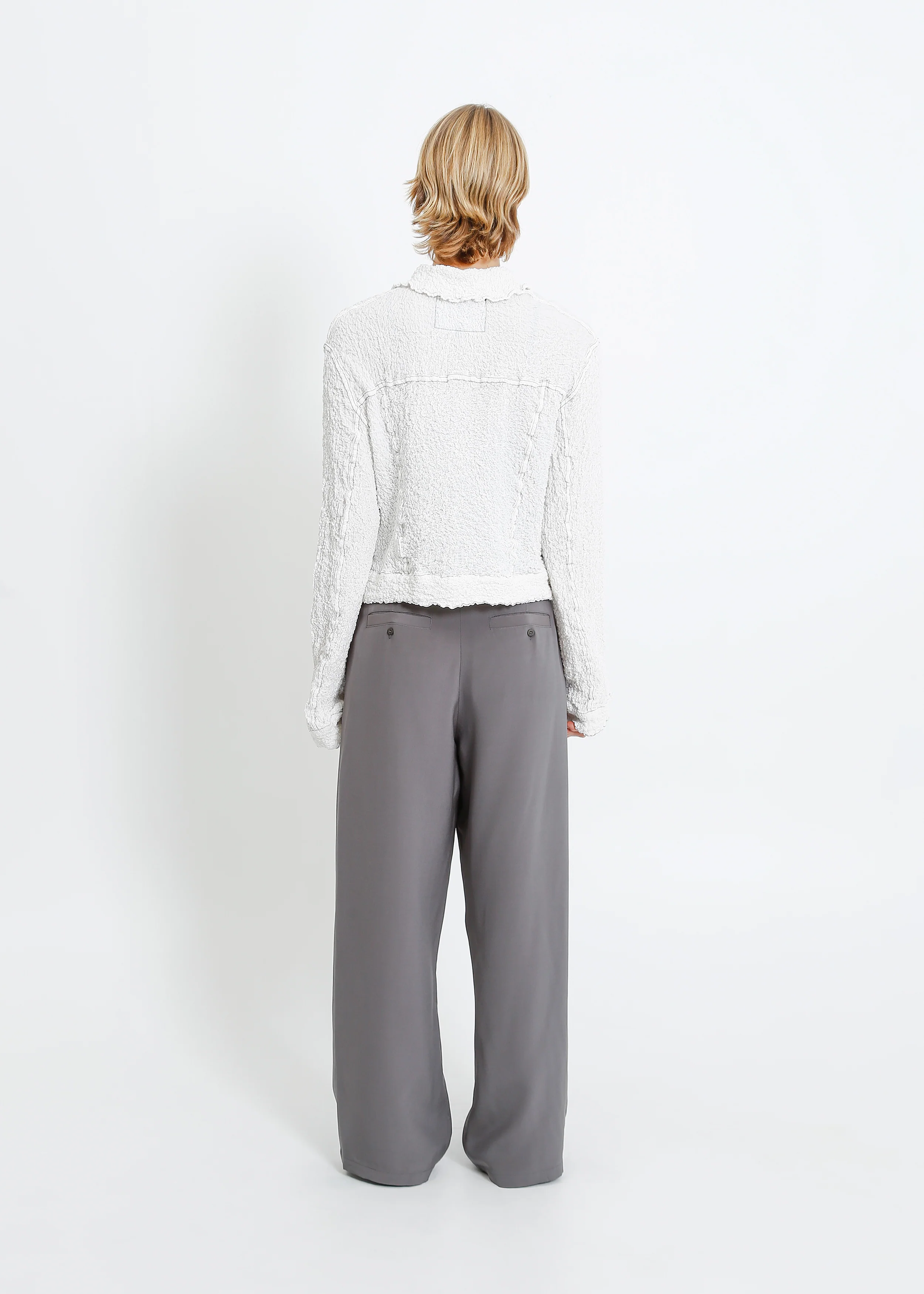 Bryn Pleat Jacket / White - Image 9