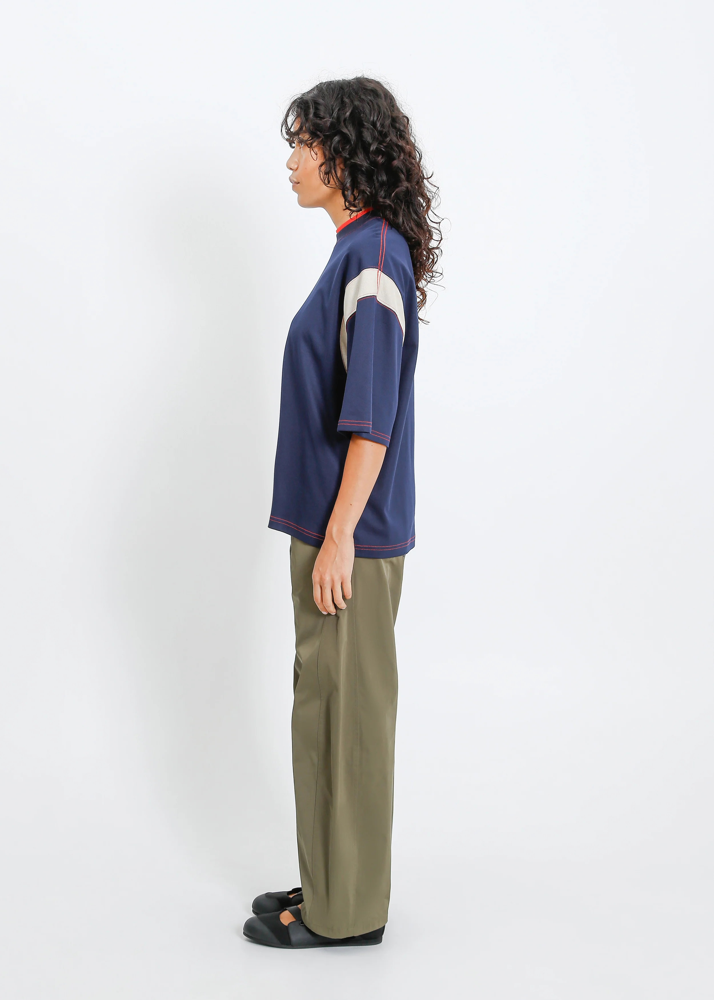 Cassio Oversize Tee / Navy-Fog - Image 3