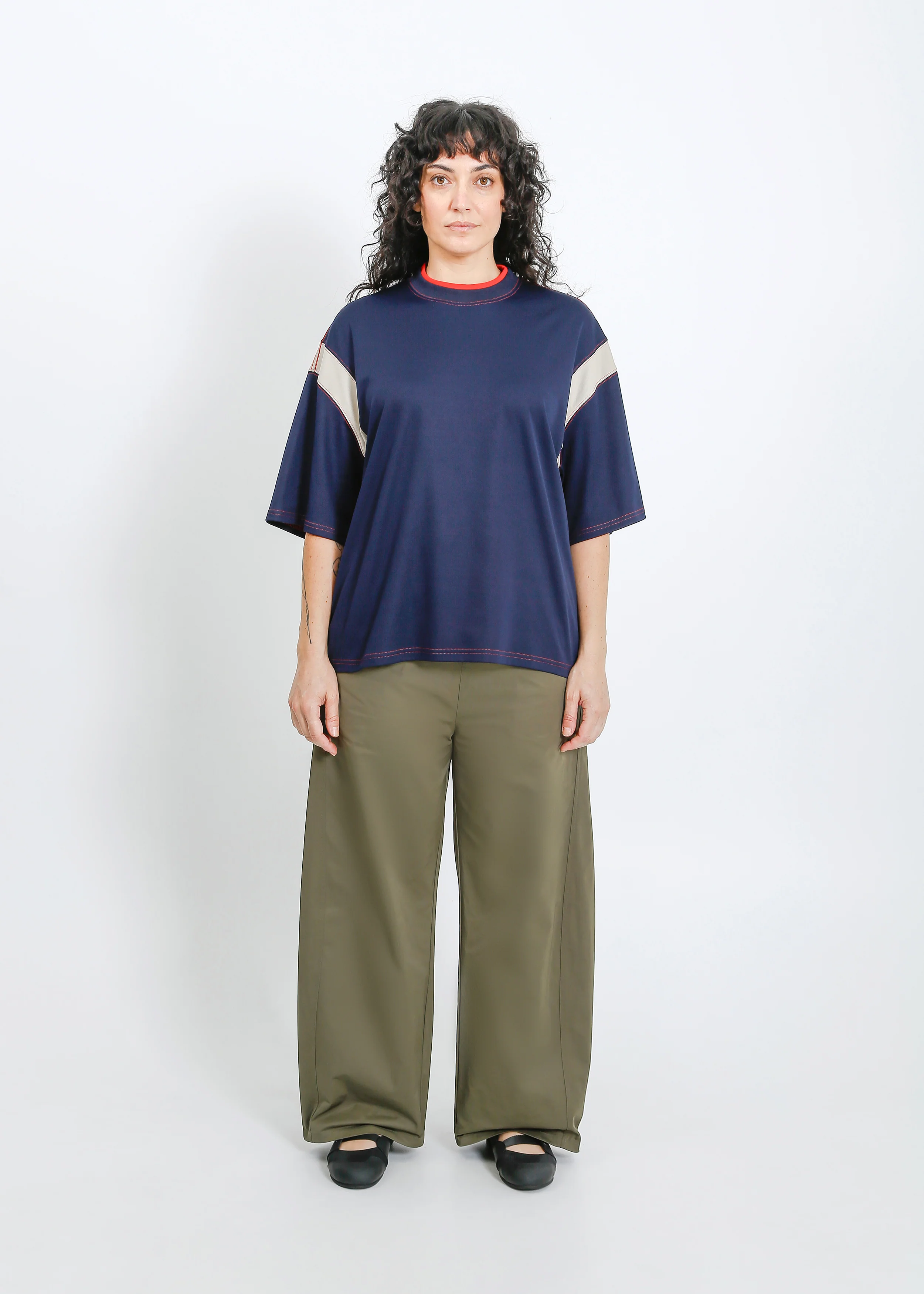 Cassio Oversize Tee / Navy-Fog - Image 6