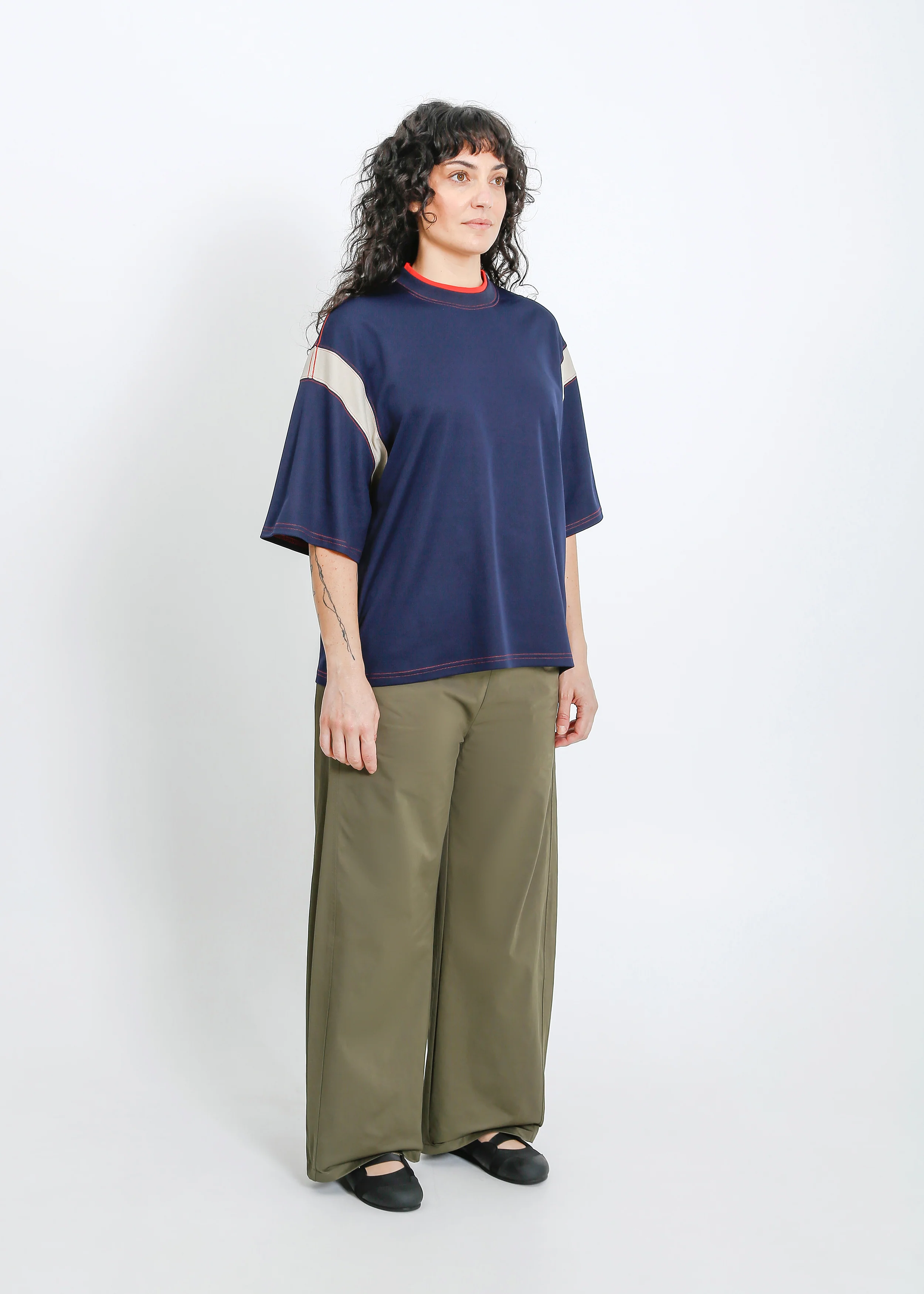 Cassio Oversize Tee / Navy-Fog - Image 7