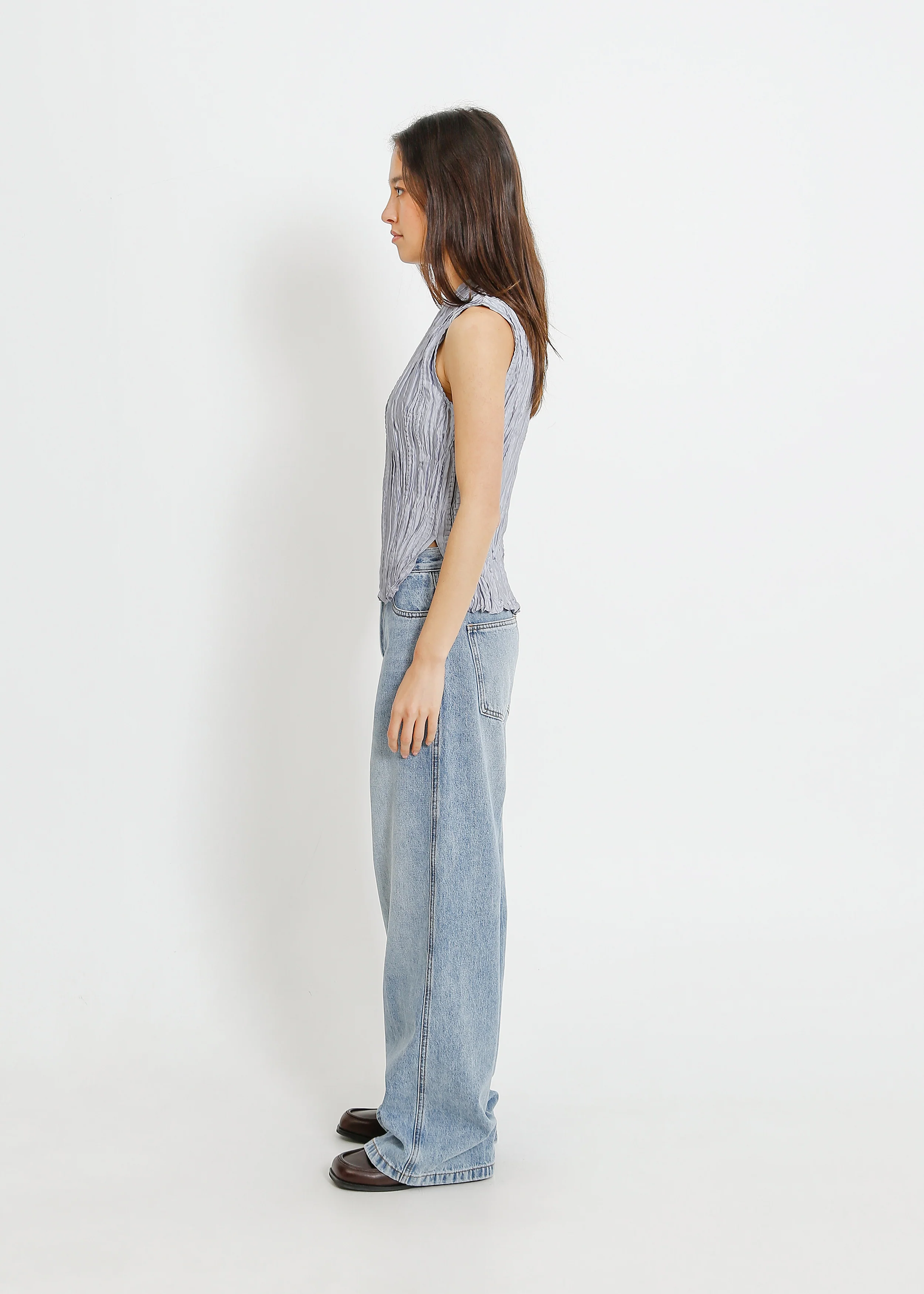 Clover Pleat Top / Silver - Image 3