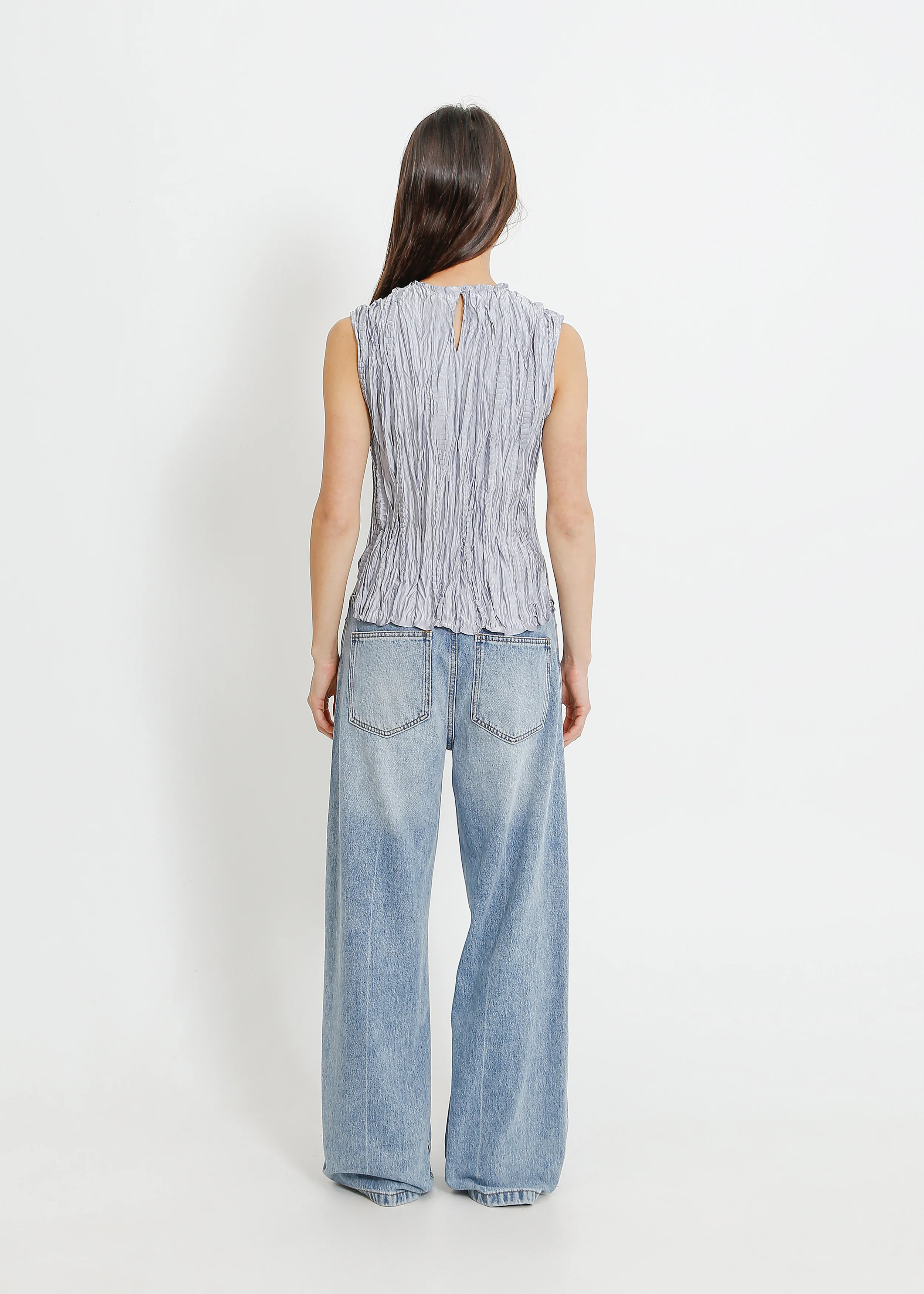 Clover Pleat Top / Silver - Image 4
