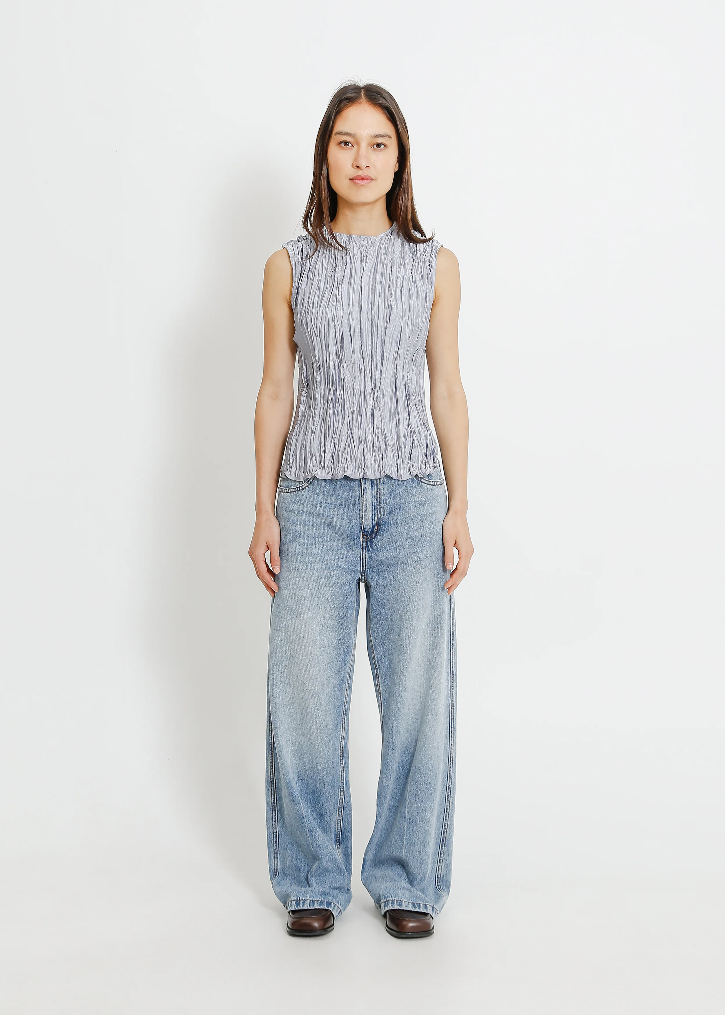 Clover Pleat Top / Silver - Image 5