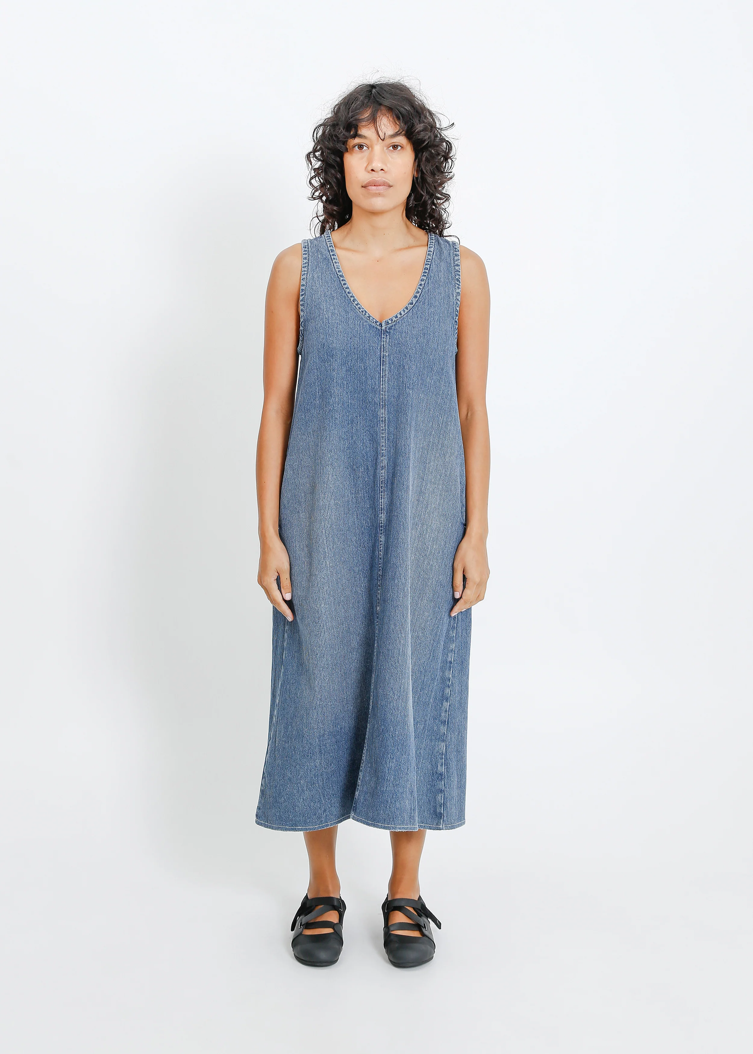 Elena Denim Pinafore / Medium Indigo - Image 5