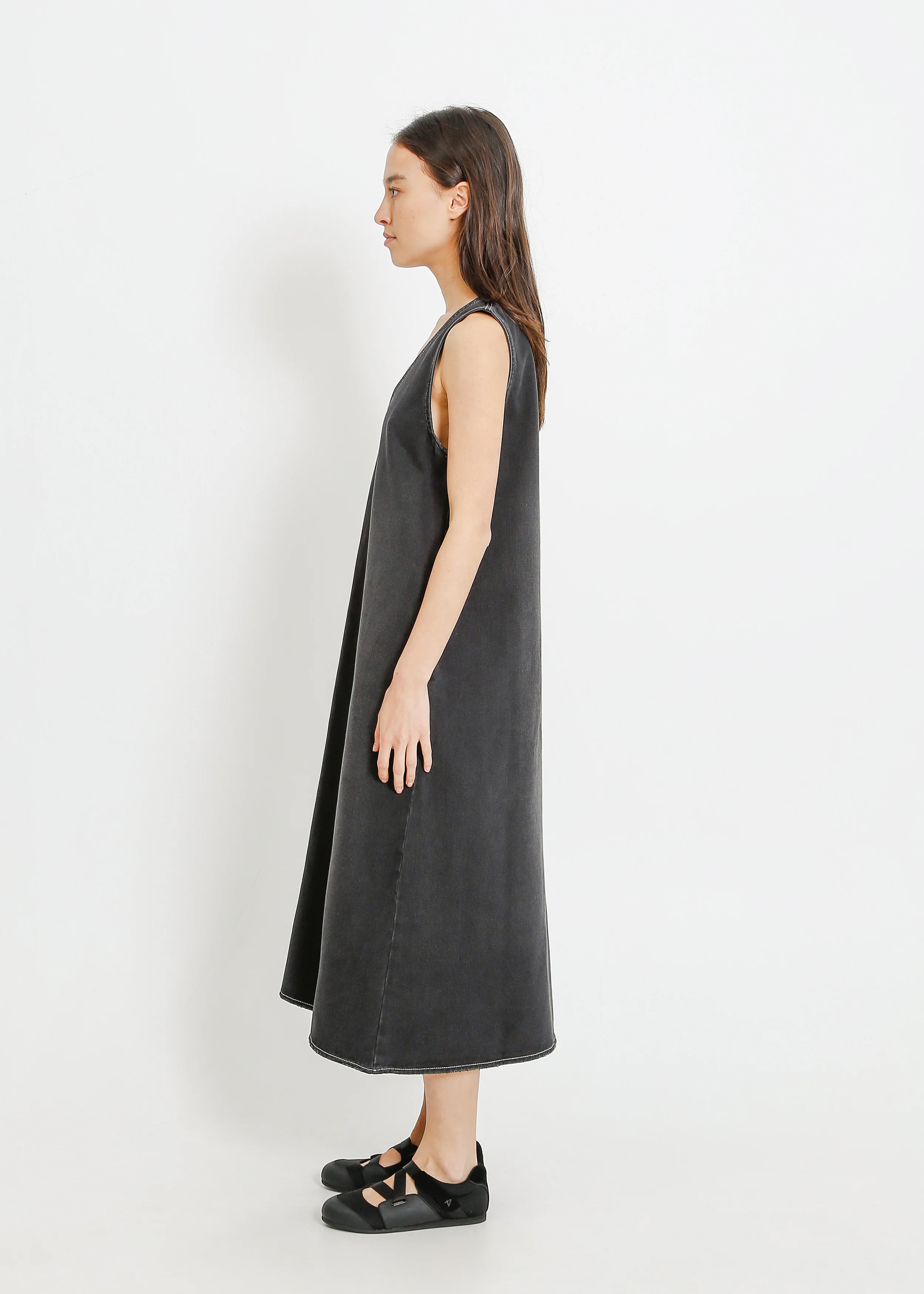 Elena Denim Pinafore / Washed Black - Image 3