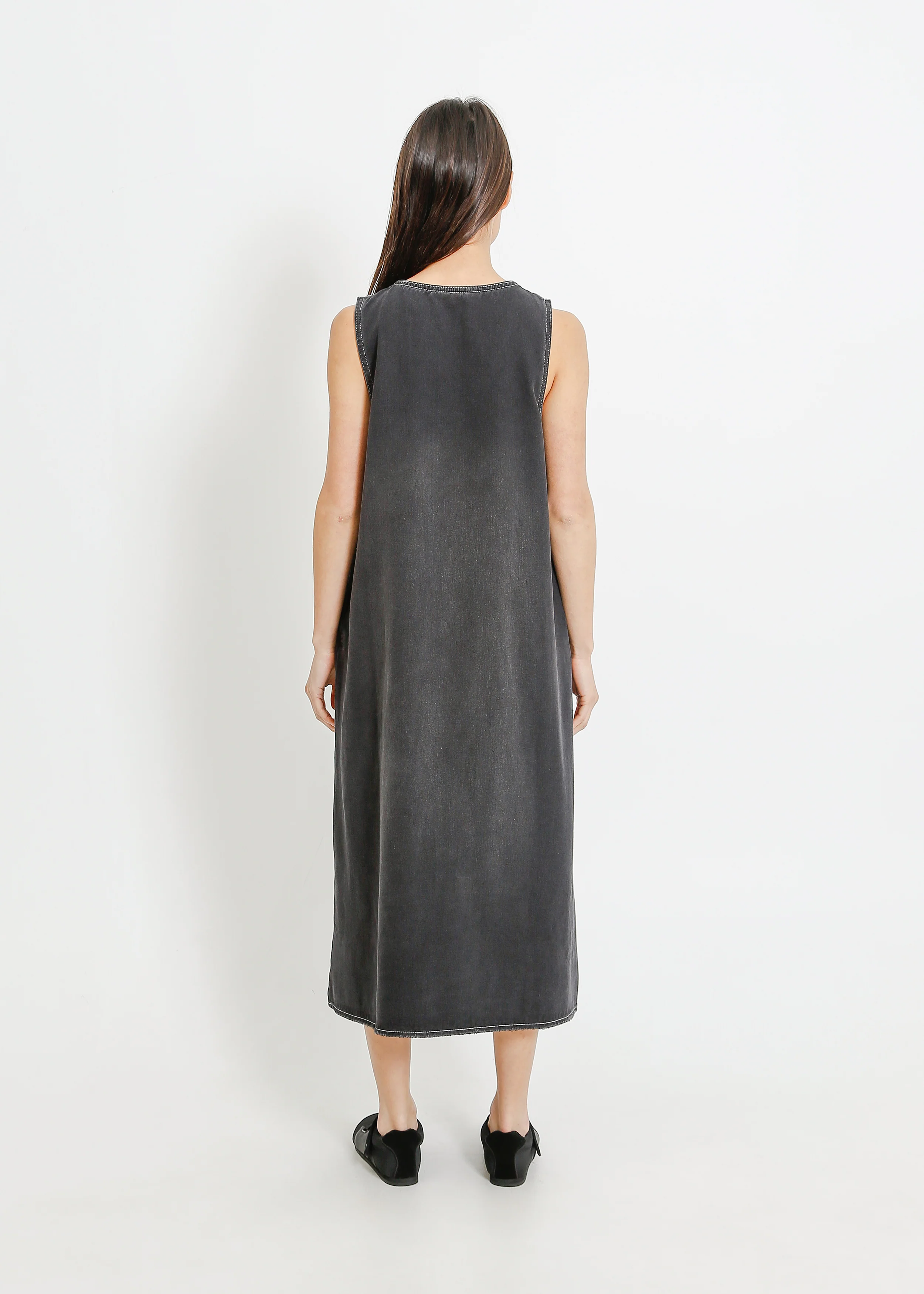 Elena Denim Pinafore / Washed Black - Image 4