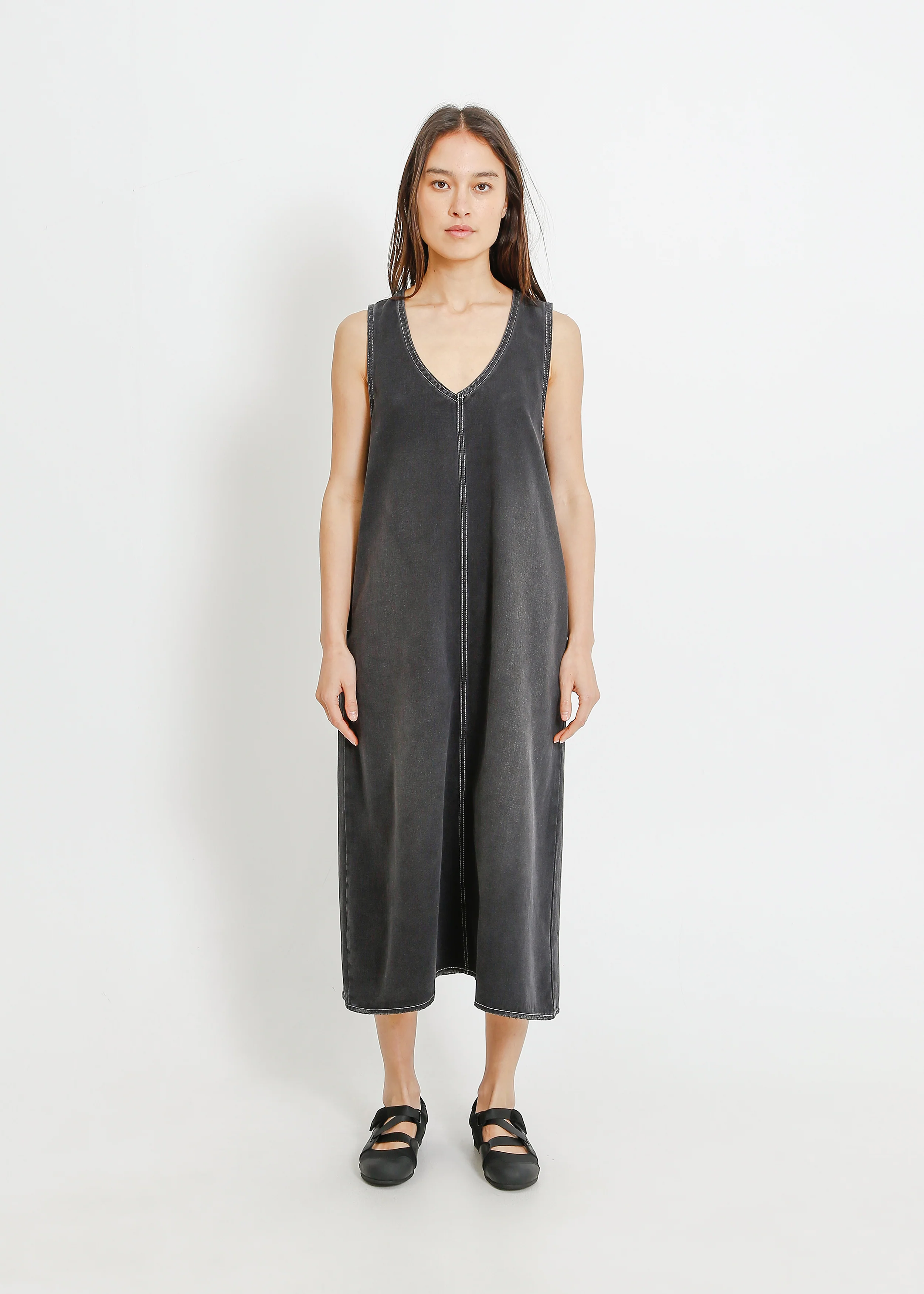 Elena Denim Pinafore / Washed Black - Image 5