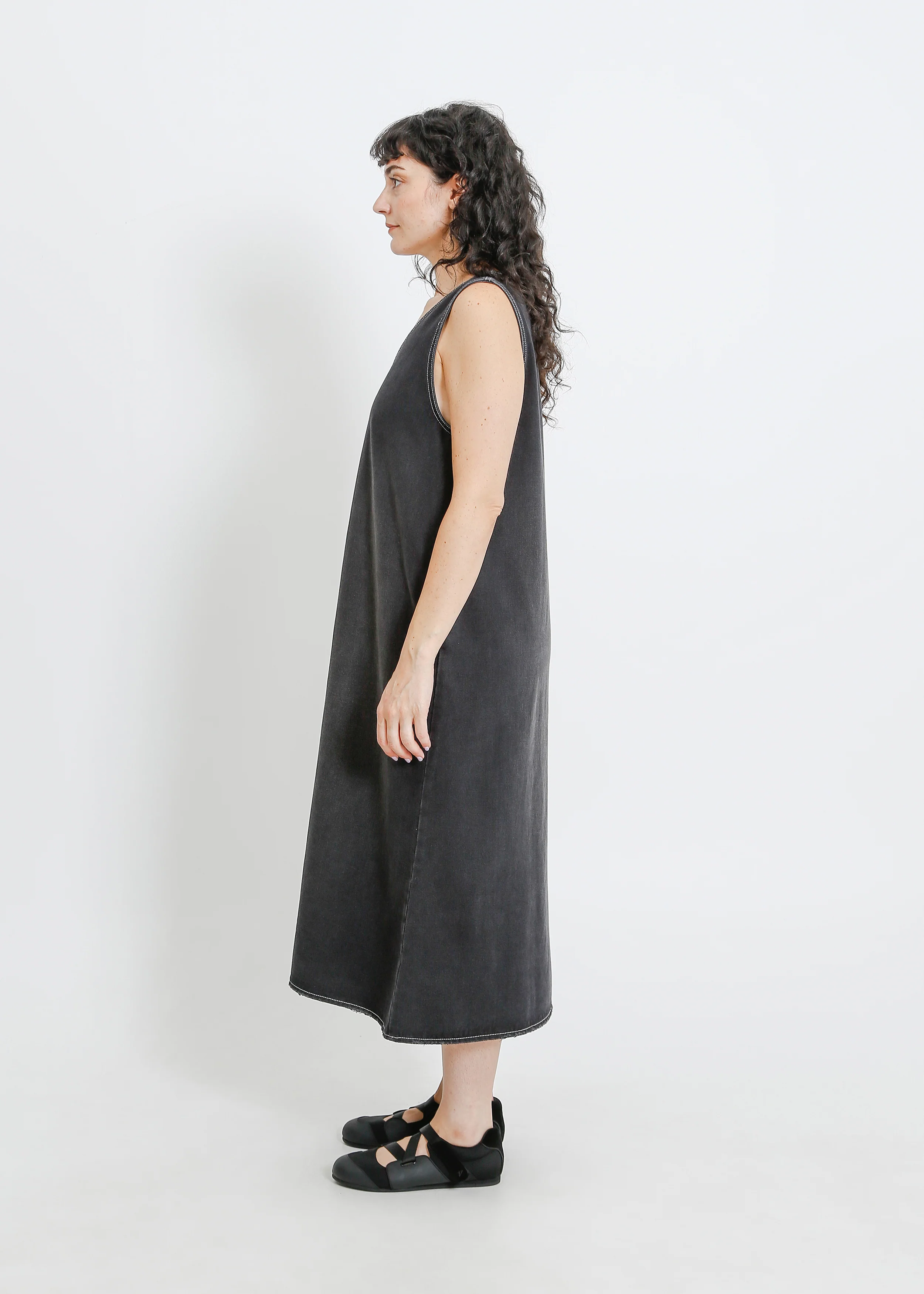 Elena Denim Pinafore / Washed Black - Image 8