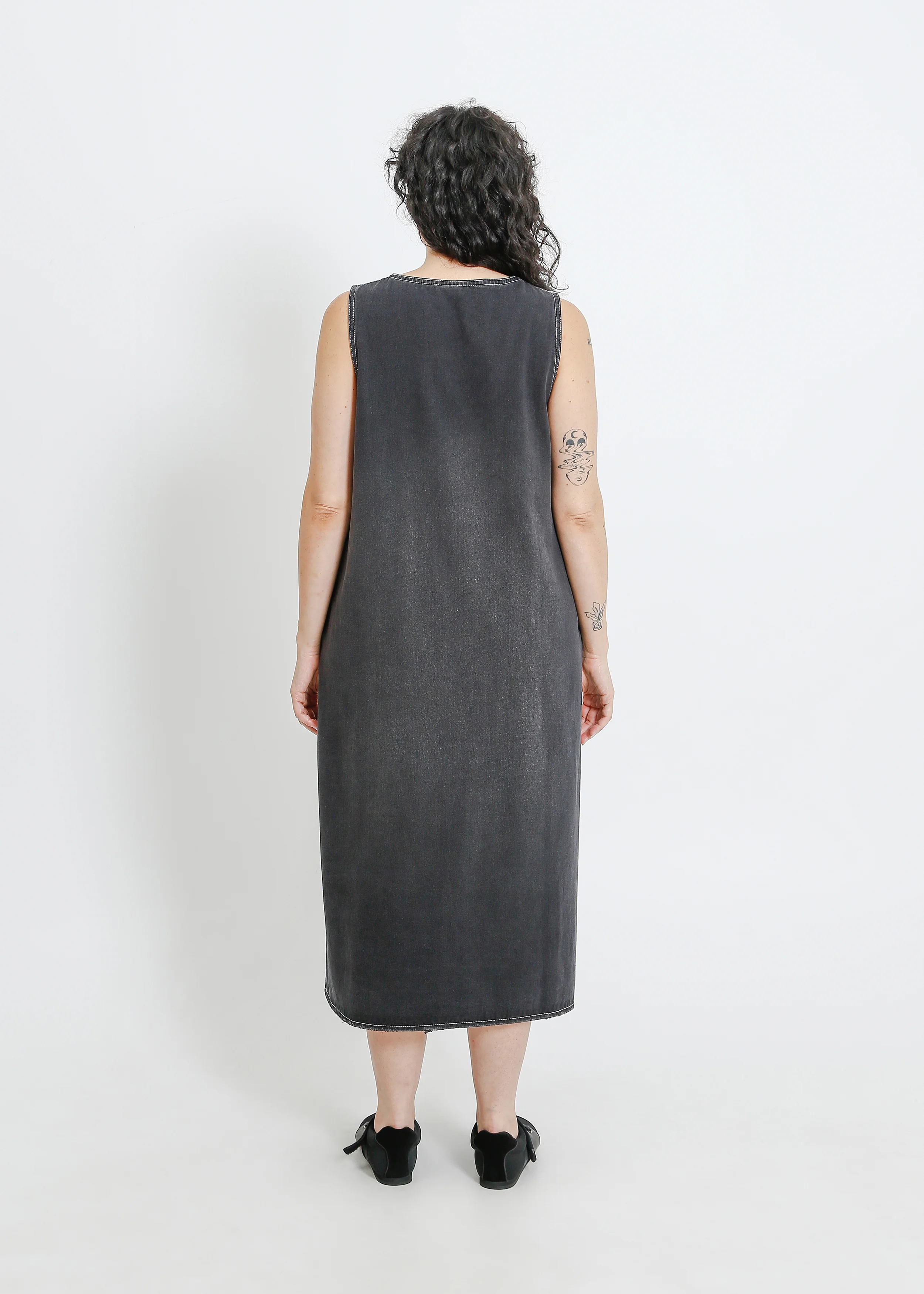 Elena Denim Pinafore / Washed Black - Image 9