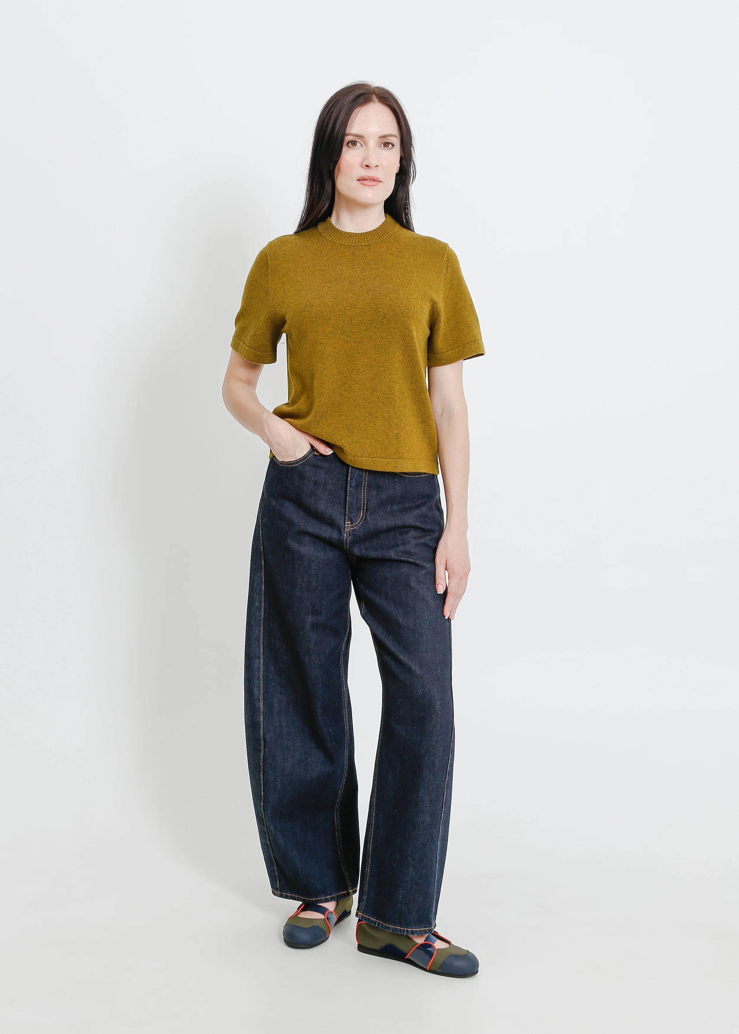 Gaya Knit Tee / Olive Marle - Image 5