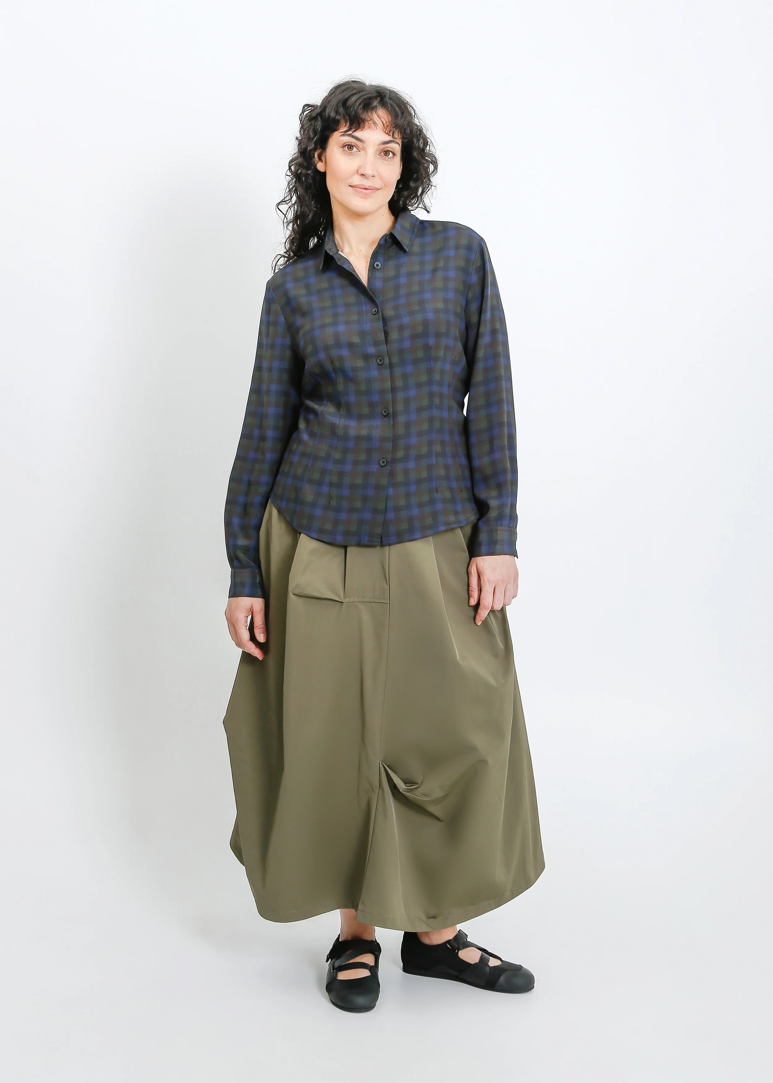 Haniya Shirt / Indigo Wine Check - Image 10