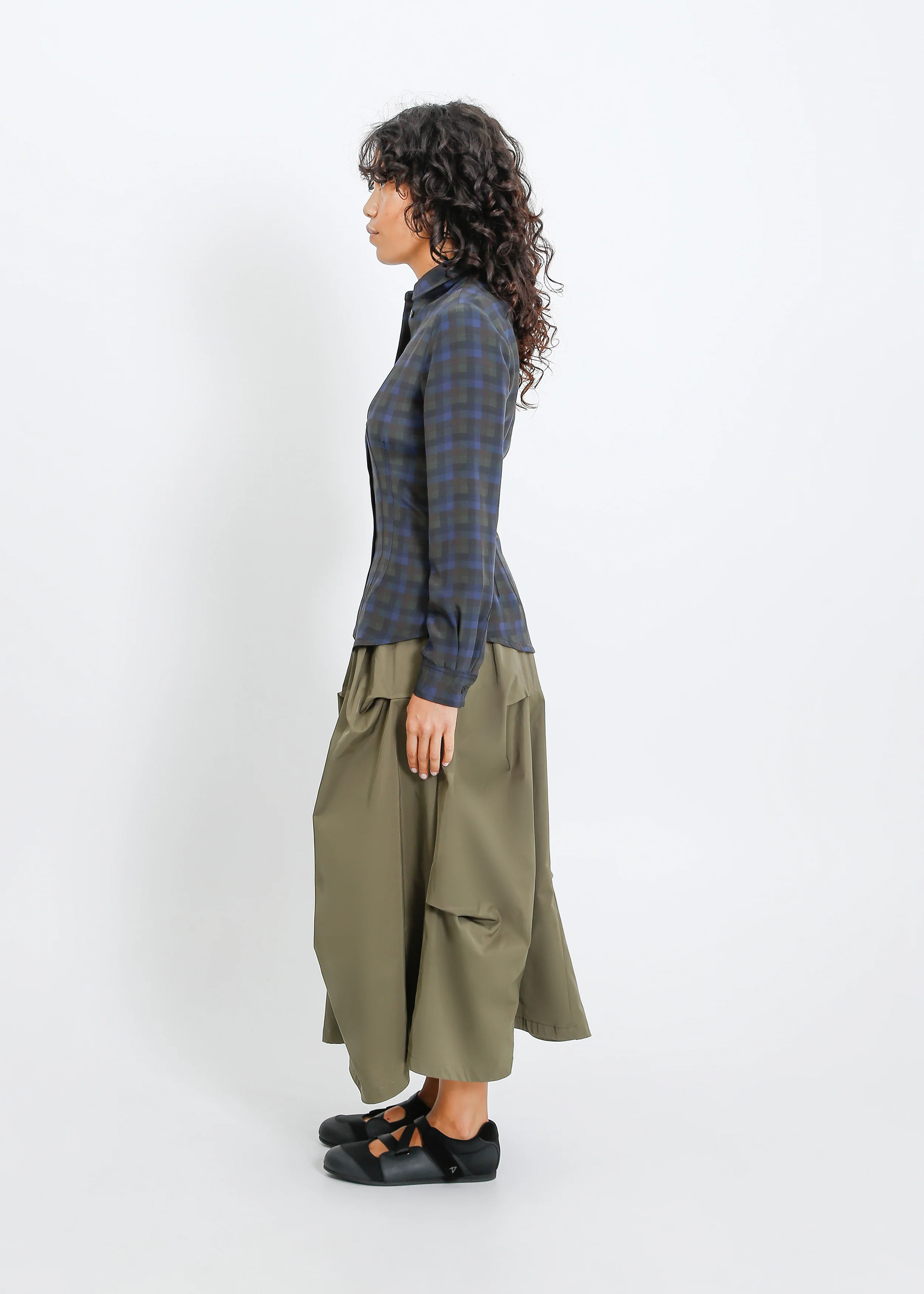 Haniya Shirt / Indigo Wine Check - Image 3