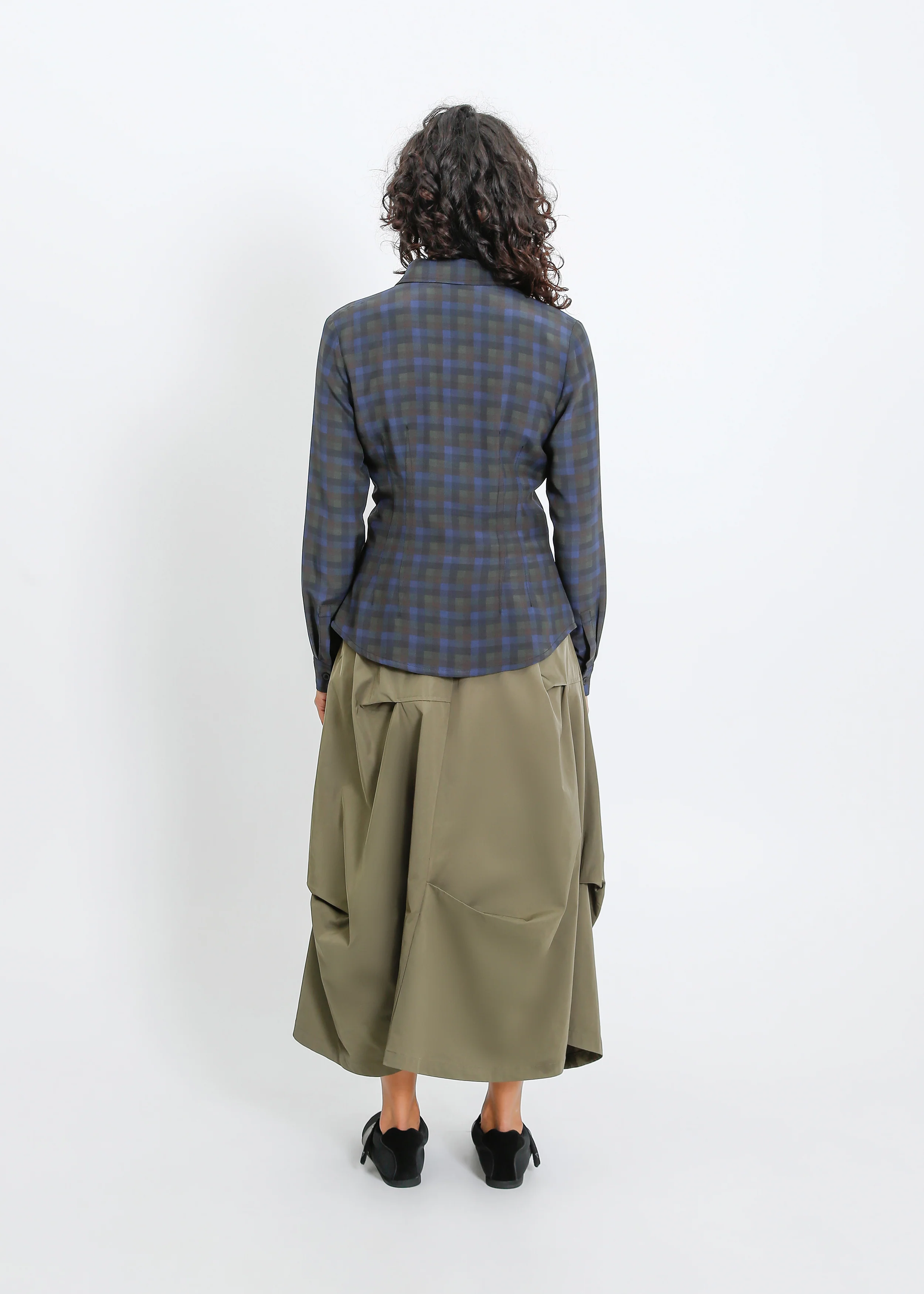 Haniya Shirt / Indigo Wine Check - Image 4