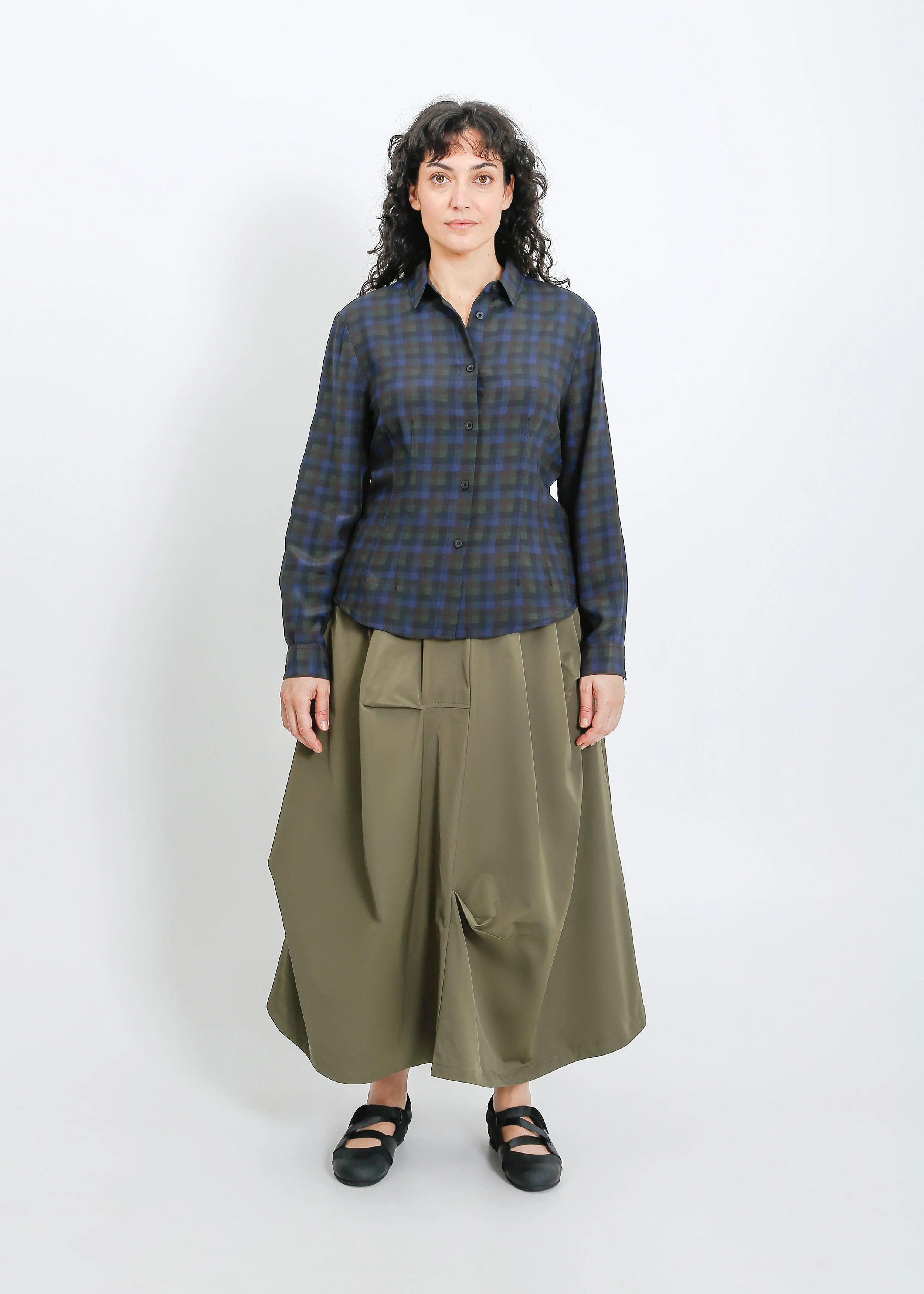 Haniya Shirt / Indigo Wine Check - Image 6