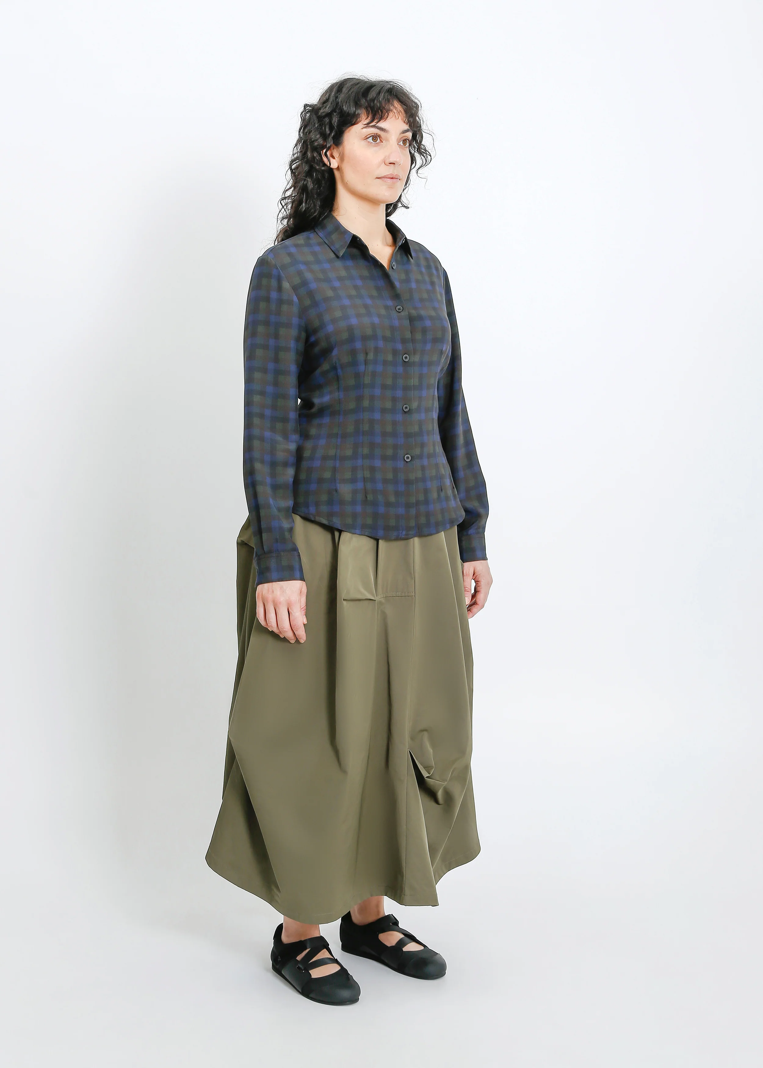 Haniya Shirt / Indigo Wine Check - Image 7