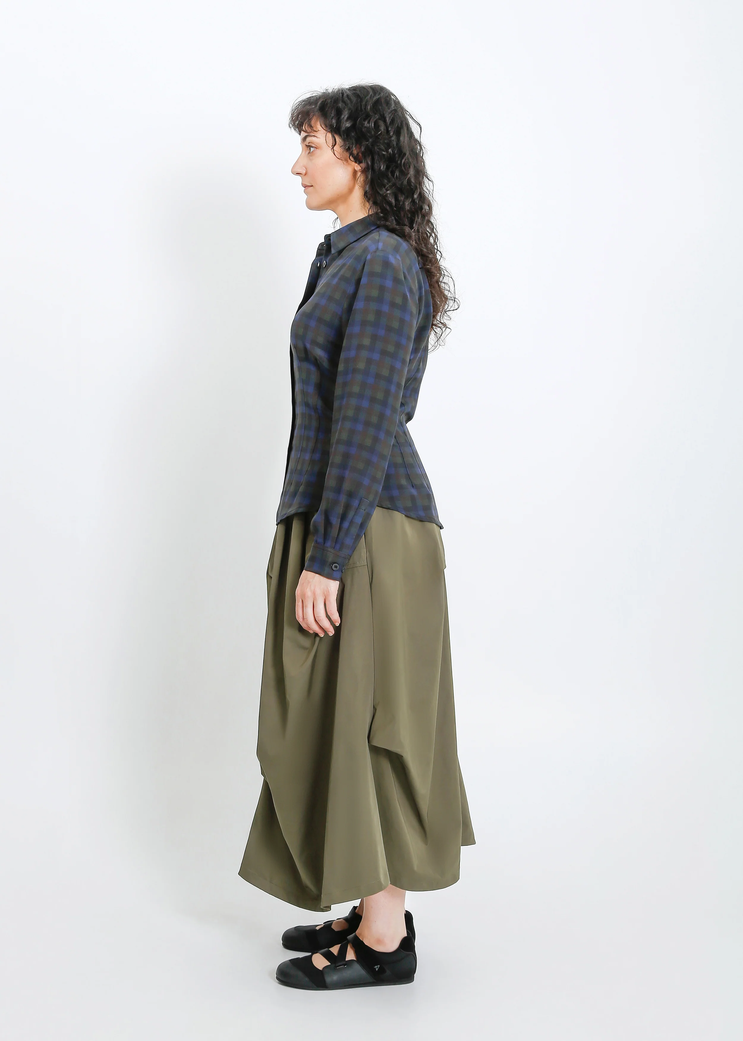 Haniya Shirt / Indigo Wine Check - Image 8