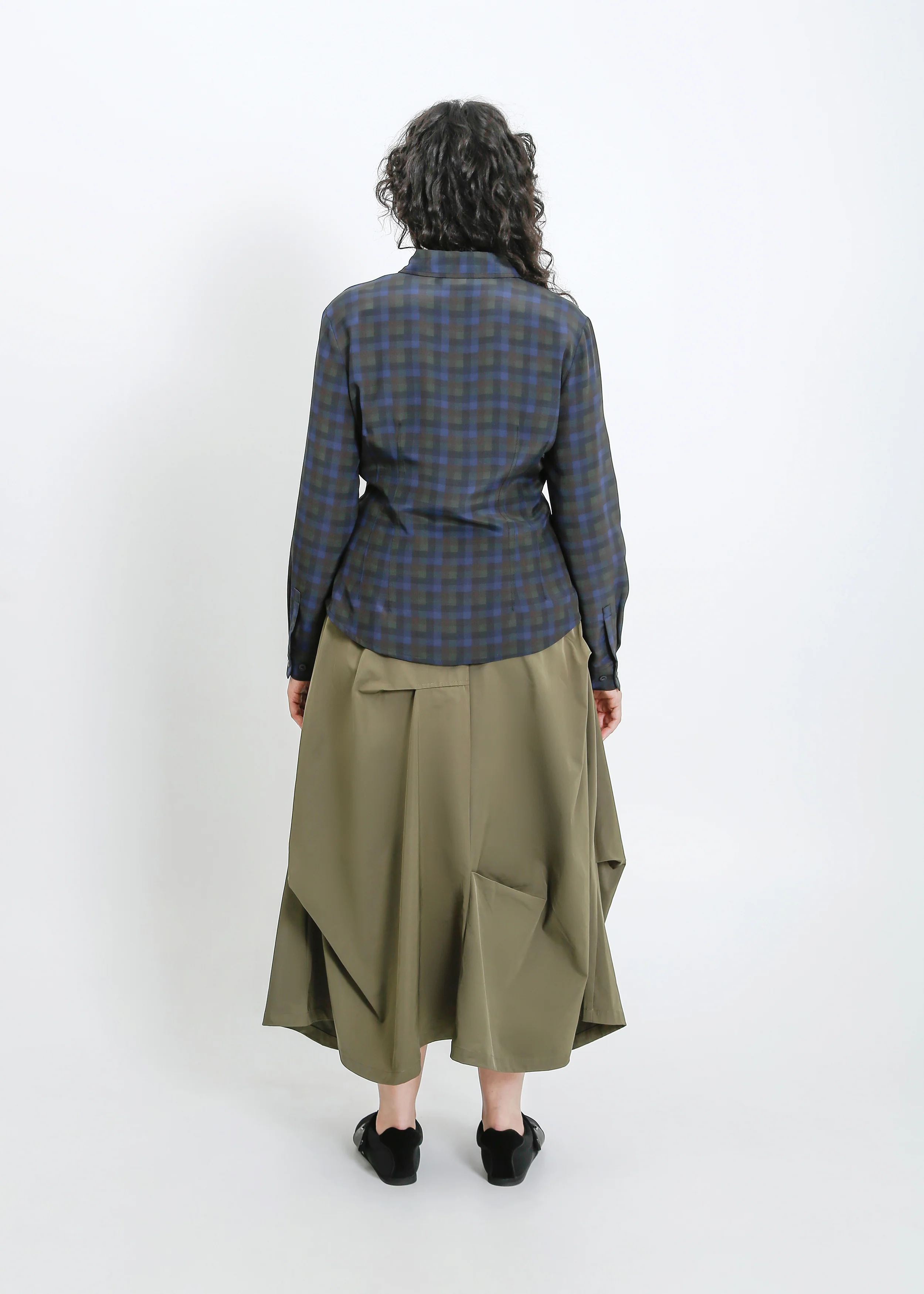 Haniya Shirt / Indigo Wine Check - Image 9
