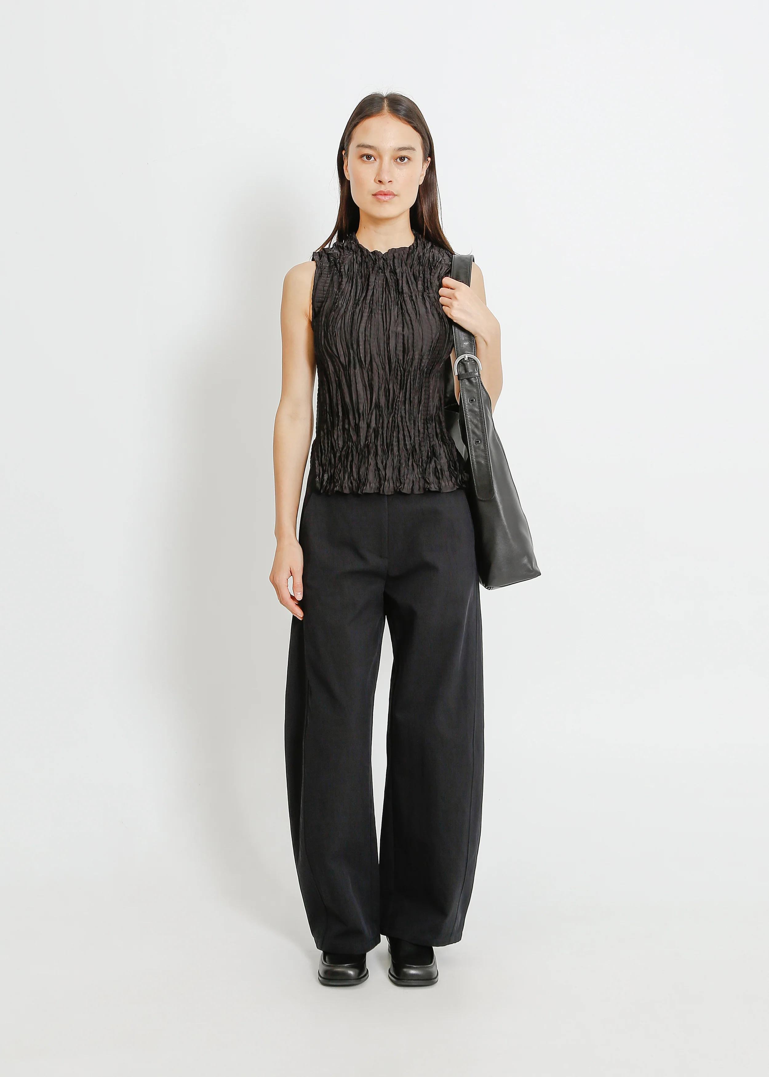 Juno Leather Tote / Black - Image 4