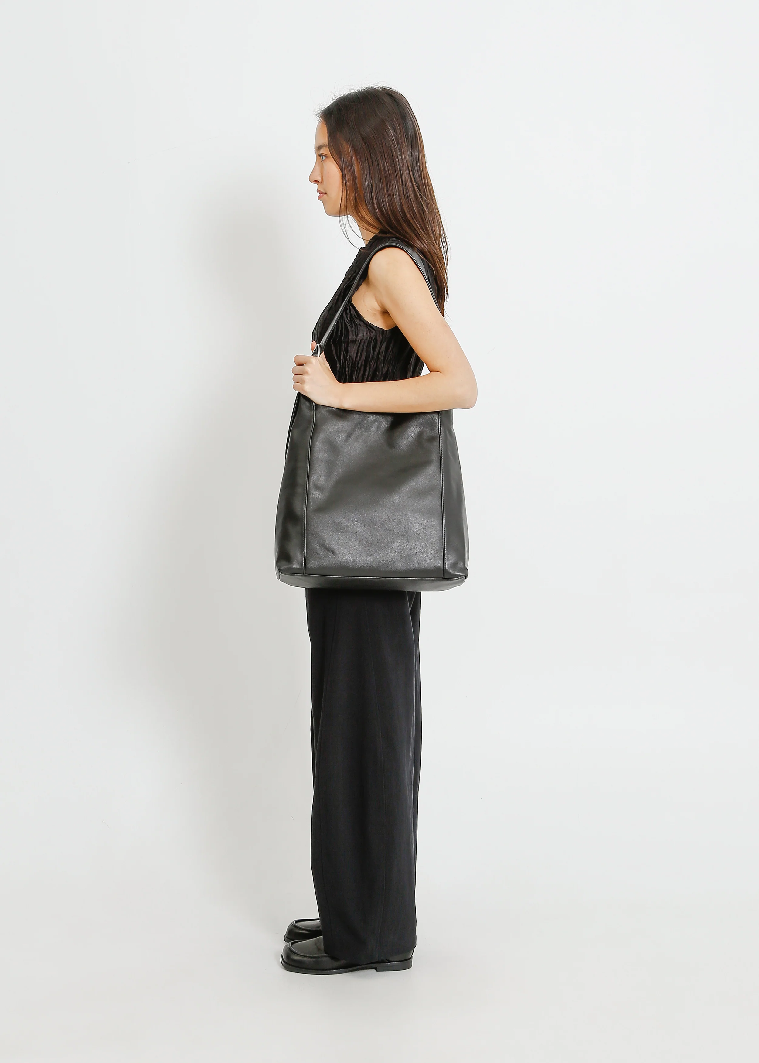 Juno Leather Tote / Black - Image 5