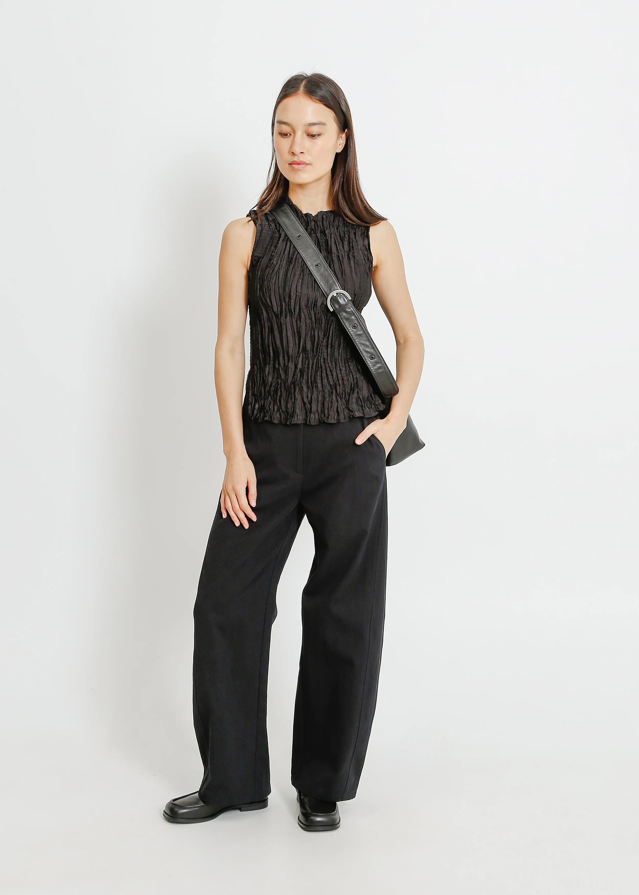 Juno Leather Tote / Black - Image 6