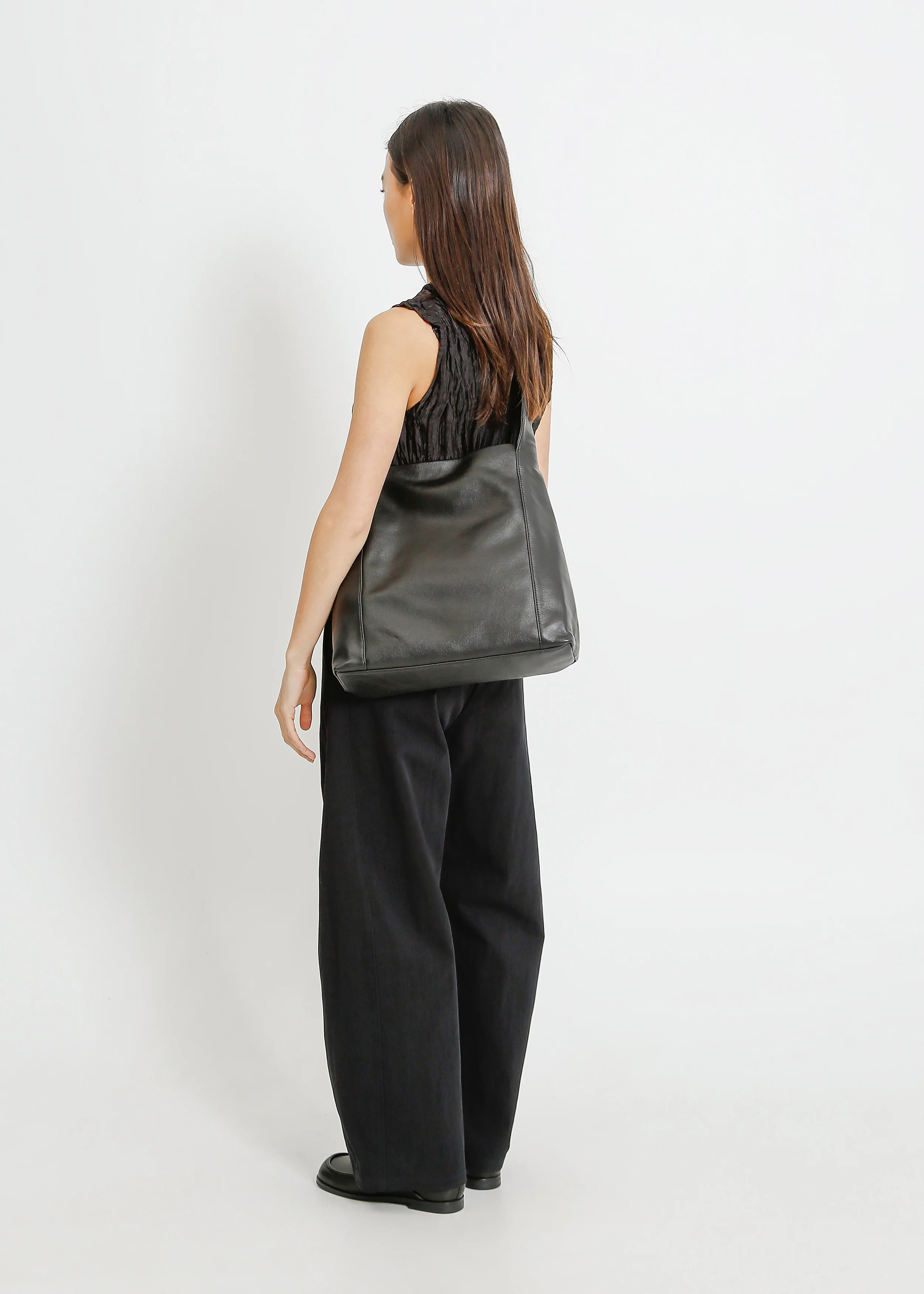 Juno Leather Tote / Black - Image 7