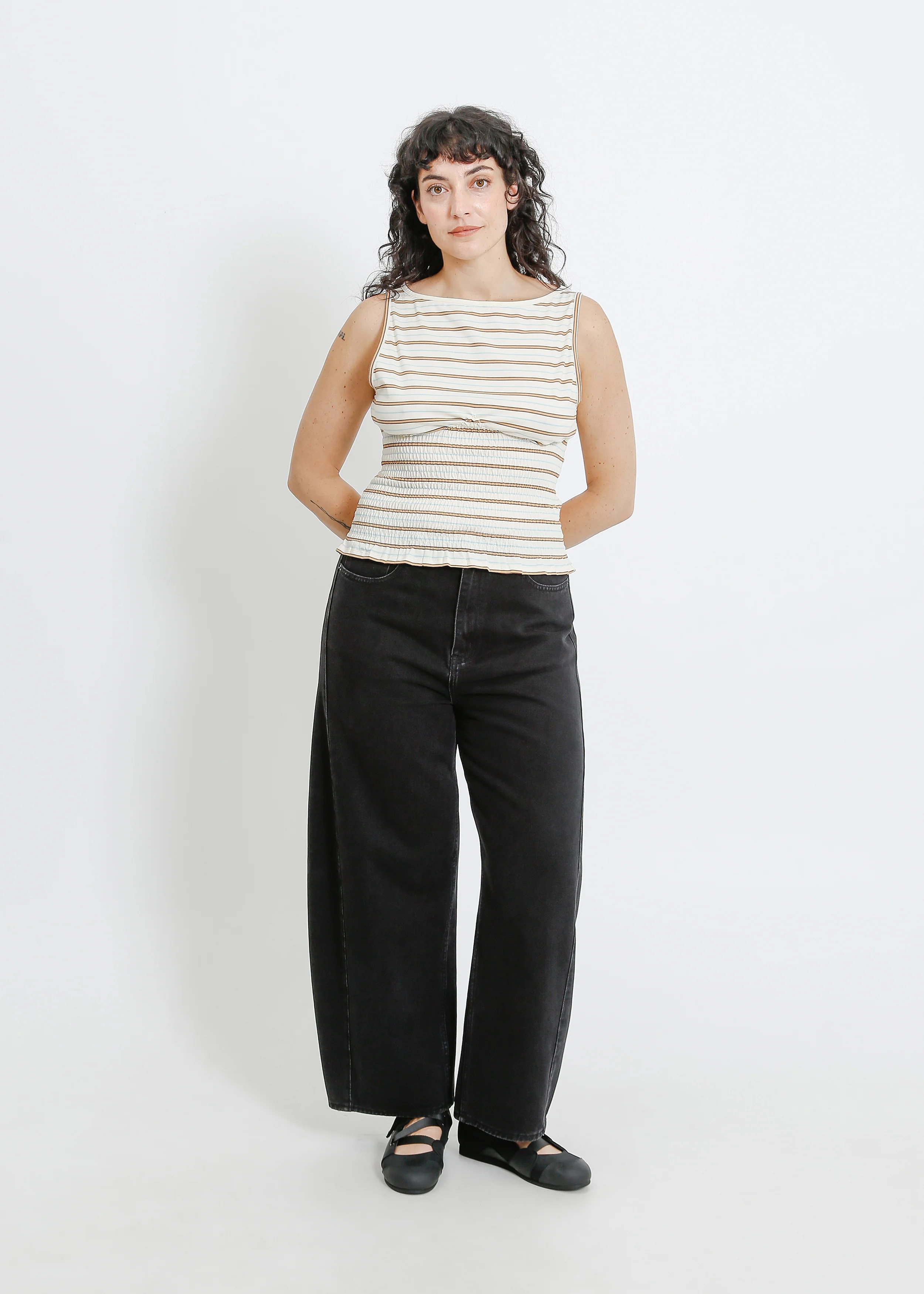 Marianna Top / Cream-Brown-Blue - Image 10