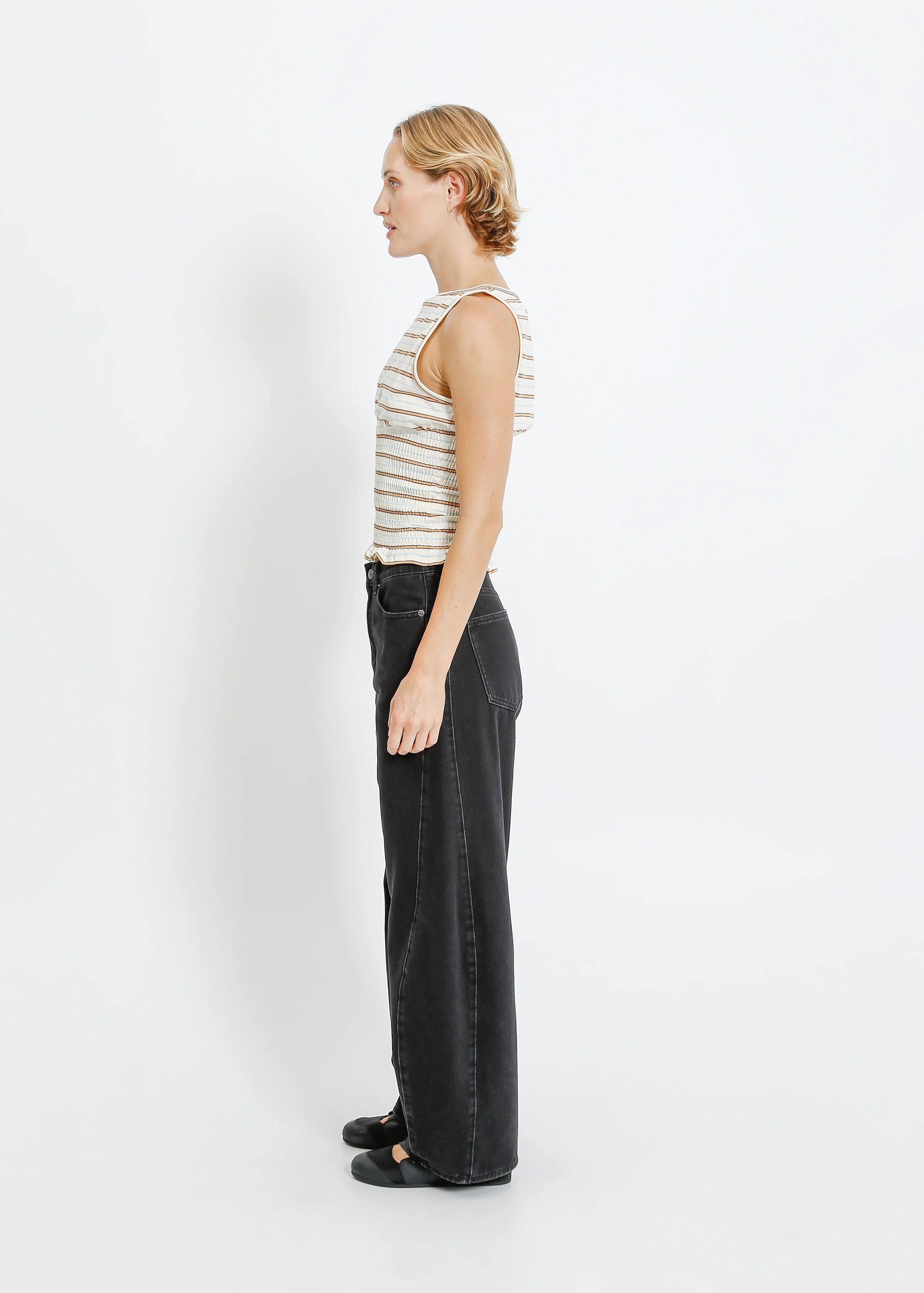 Marianna Top / Cream-Brown-Blue - Image 3