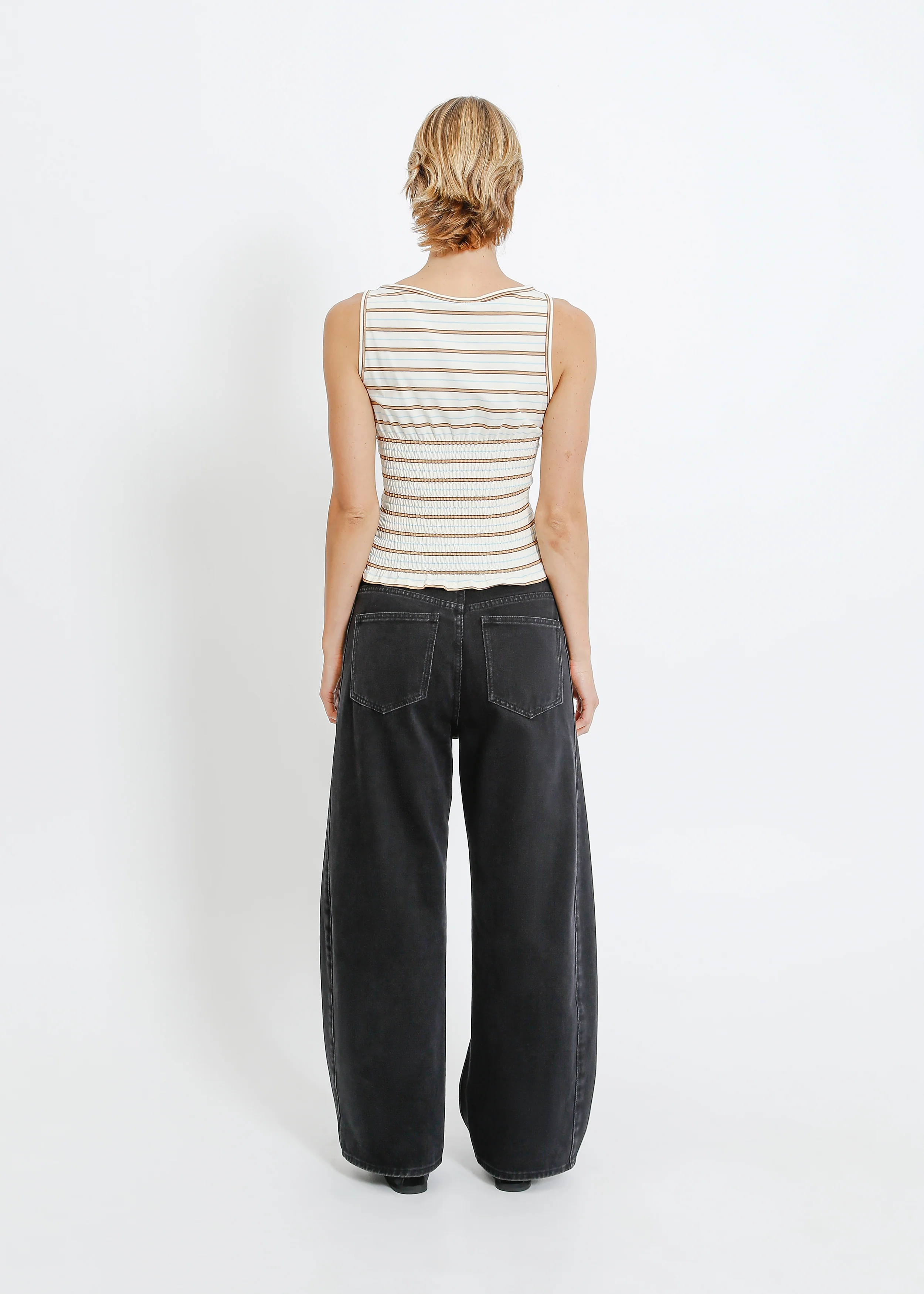 Marianna Top / Cream-Brown-Blue - Image 4