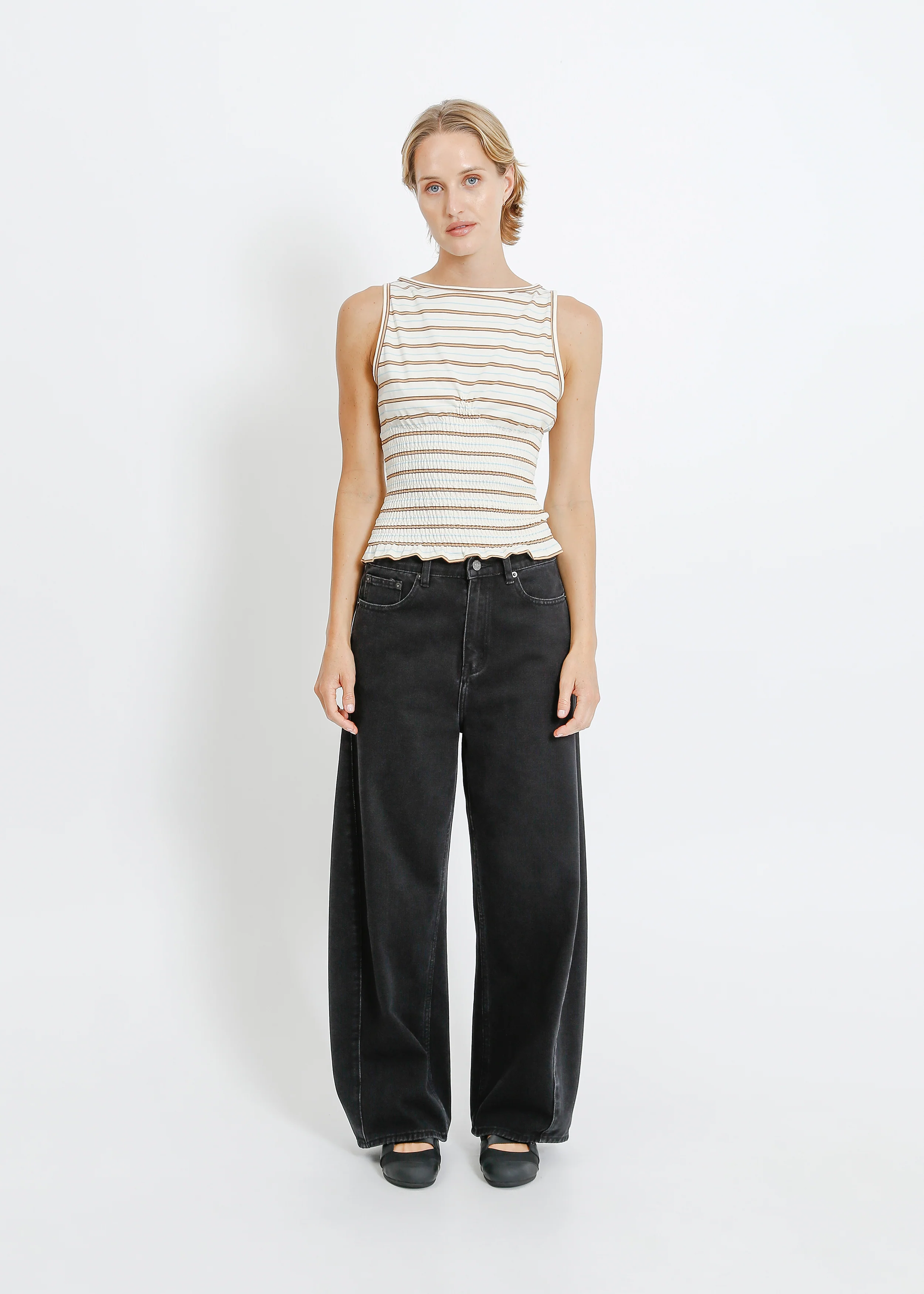 Marianna Top / Cream-Brown-Blue - Image 5