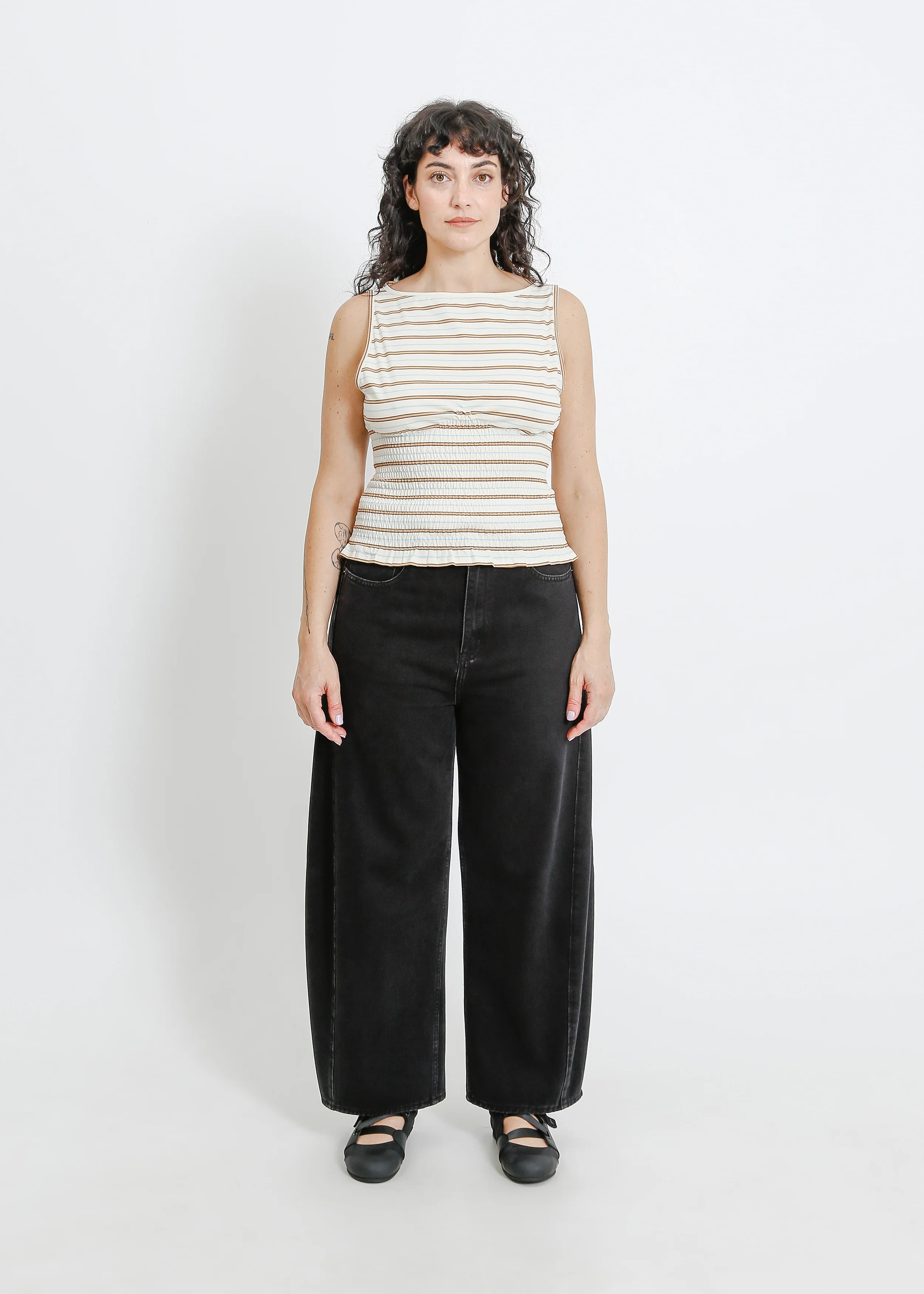 Marianna Top / Cream-Brown-Blue - Image 6