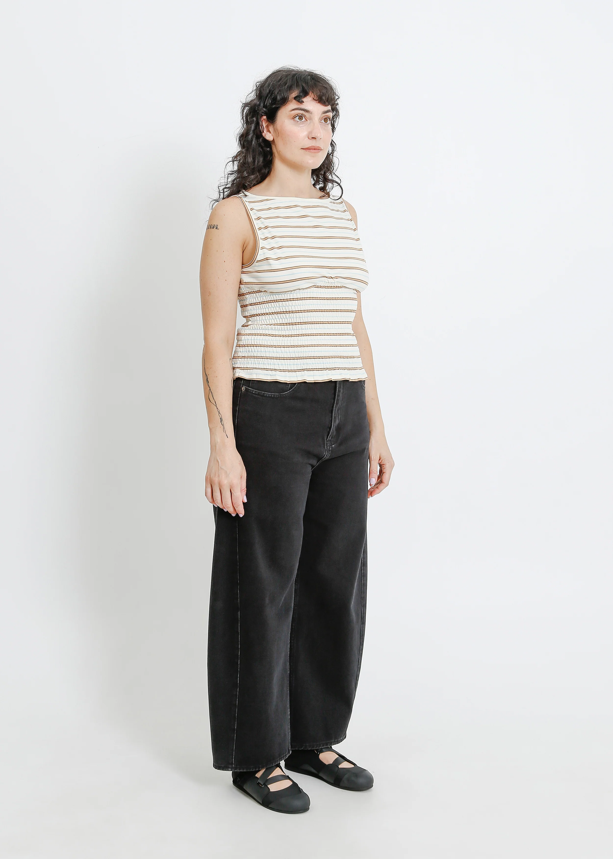 Marianna Top / Cream-Brown-Blue - Image 7