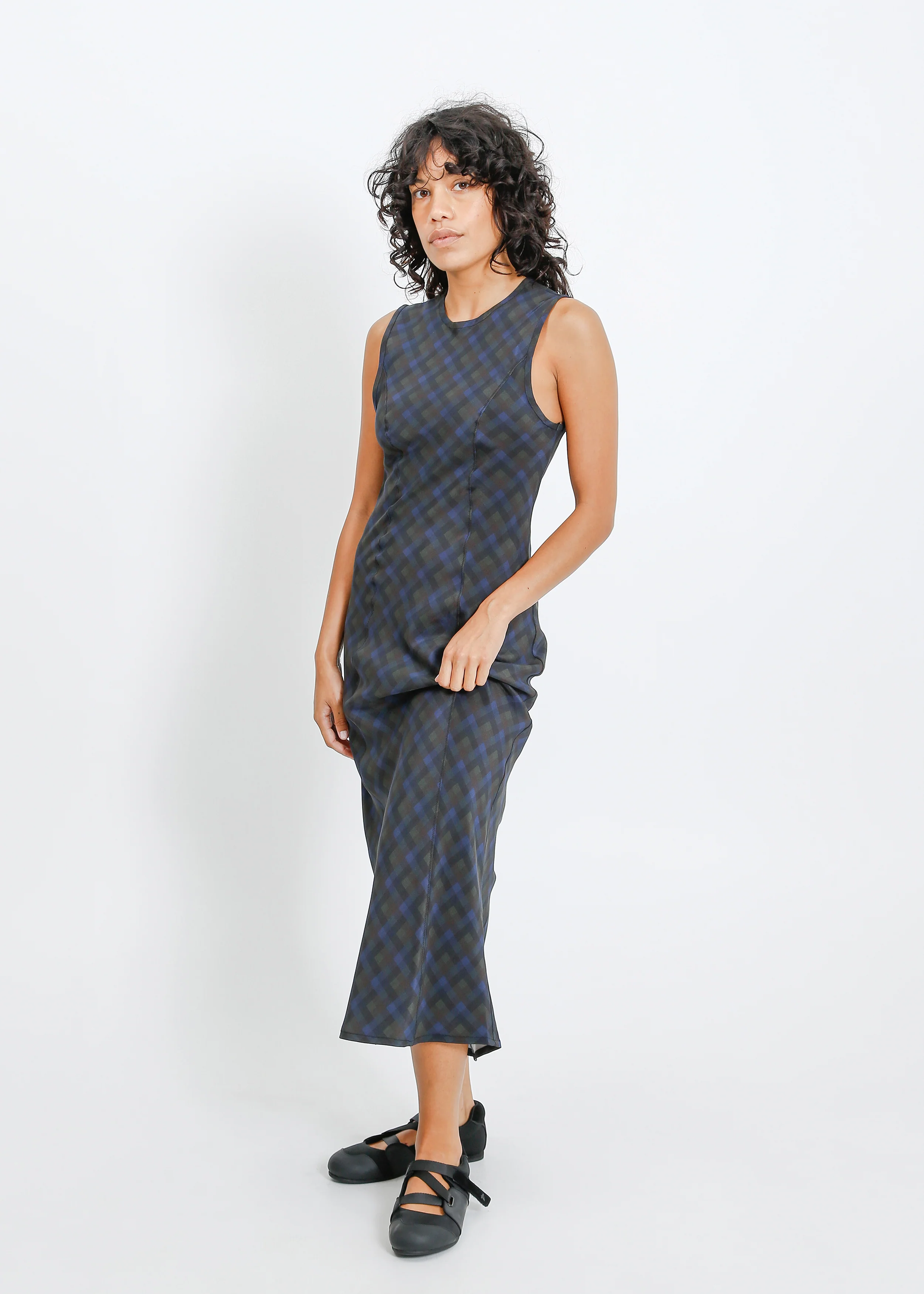 Orion Dress / Indigo Wine Check - Image 5