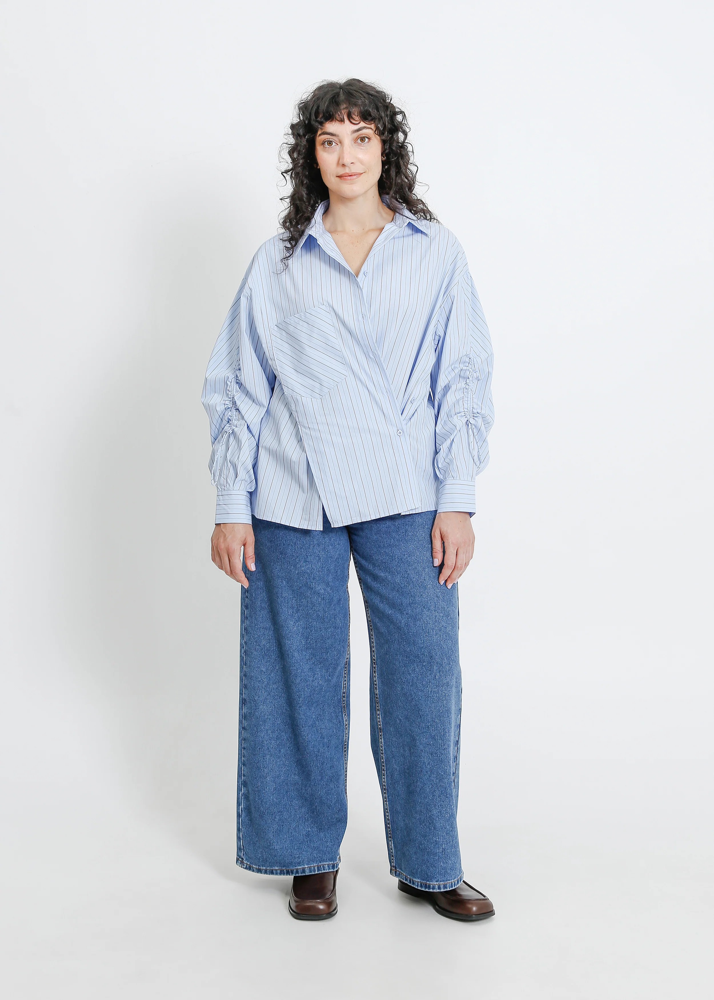 Satine Shirt / Blue-Beige - Image 11