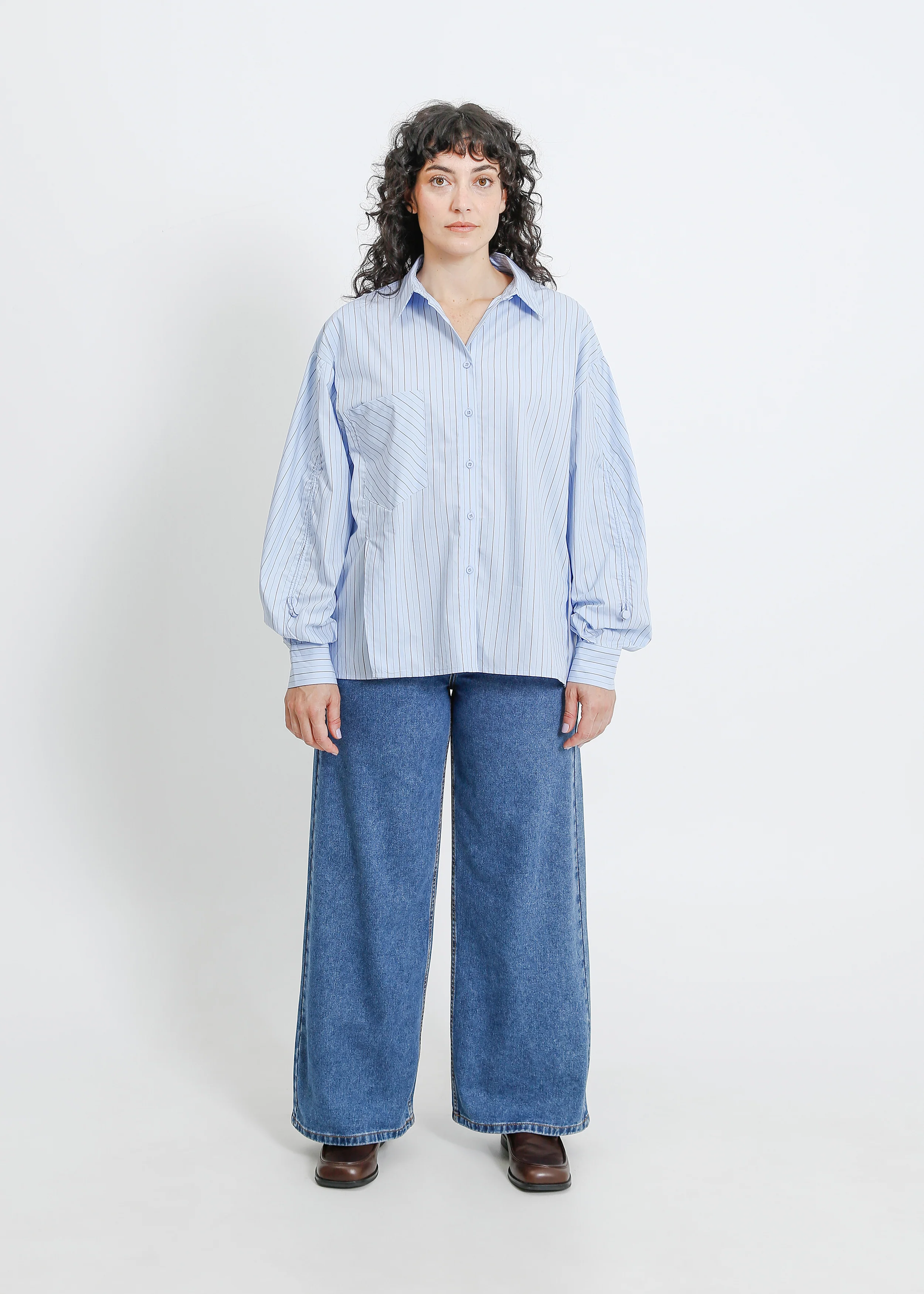 Satine Shirt / Blue-Beige - Image 12