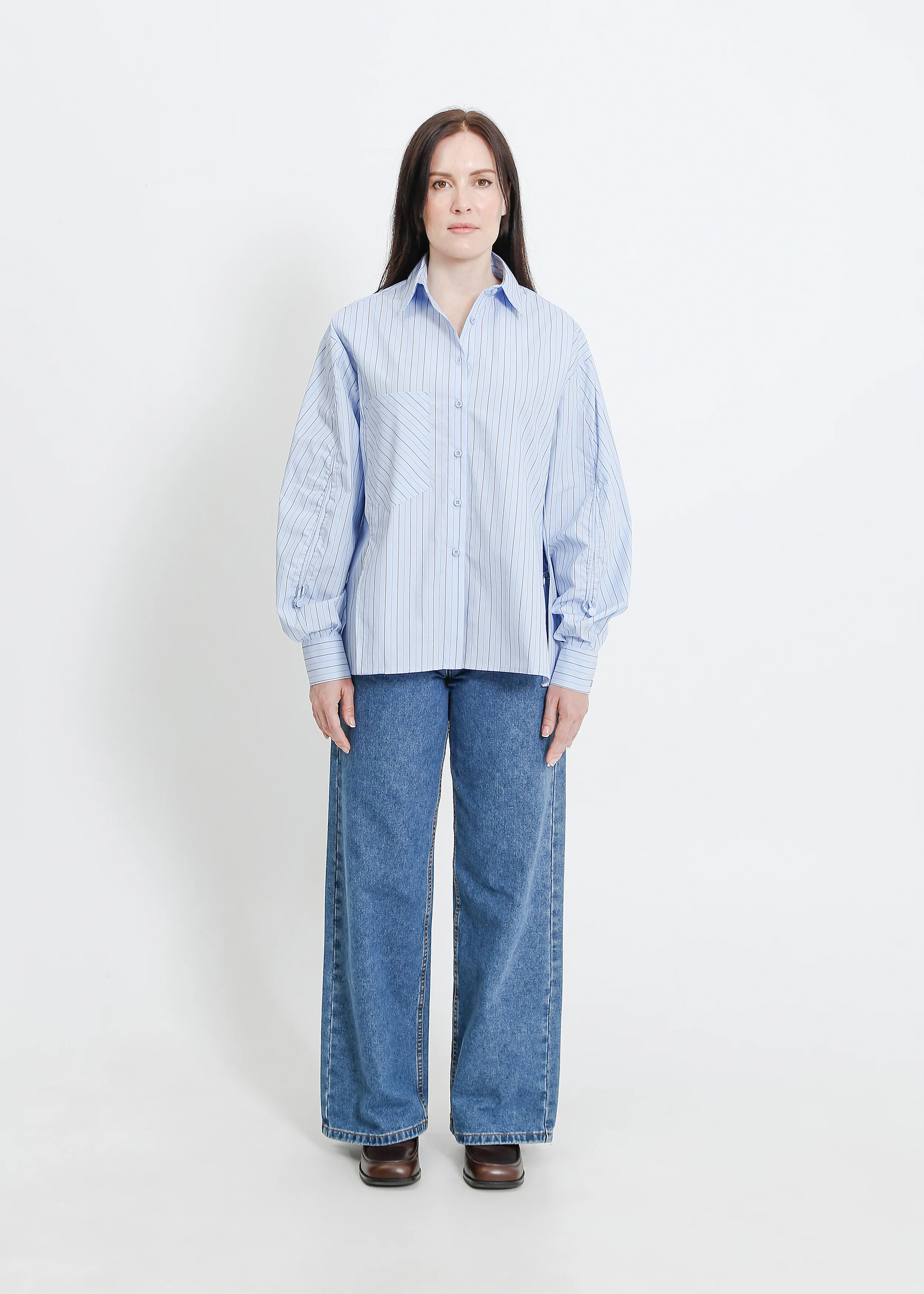 Satine Shirt / Blue-Beige - Image 6