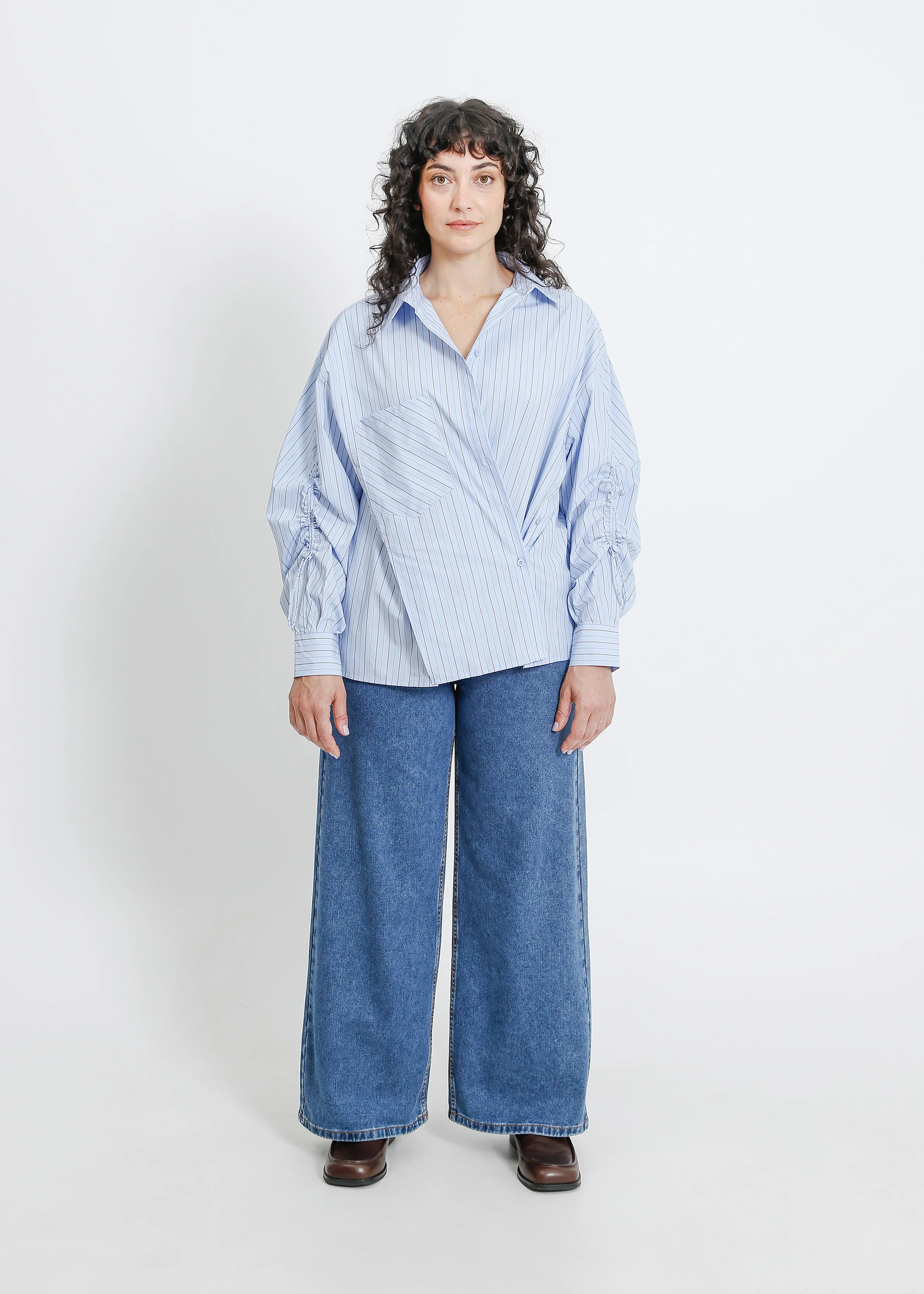 Satine Shirt / Blue-Beige - Image 7
