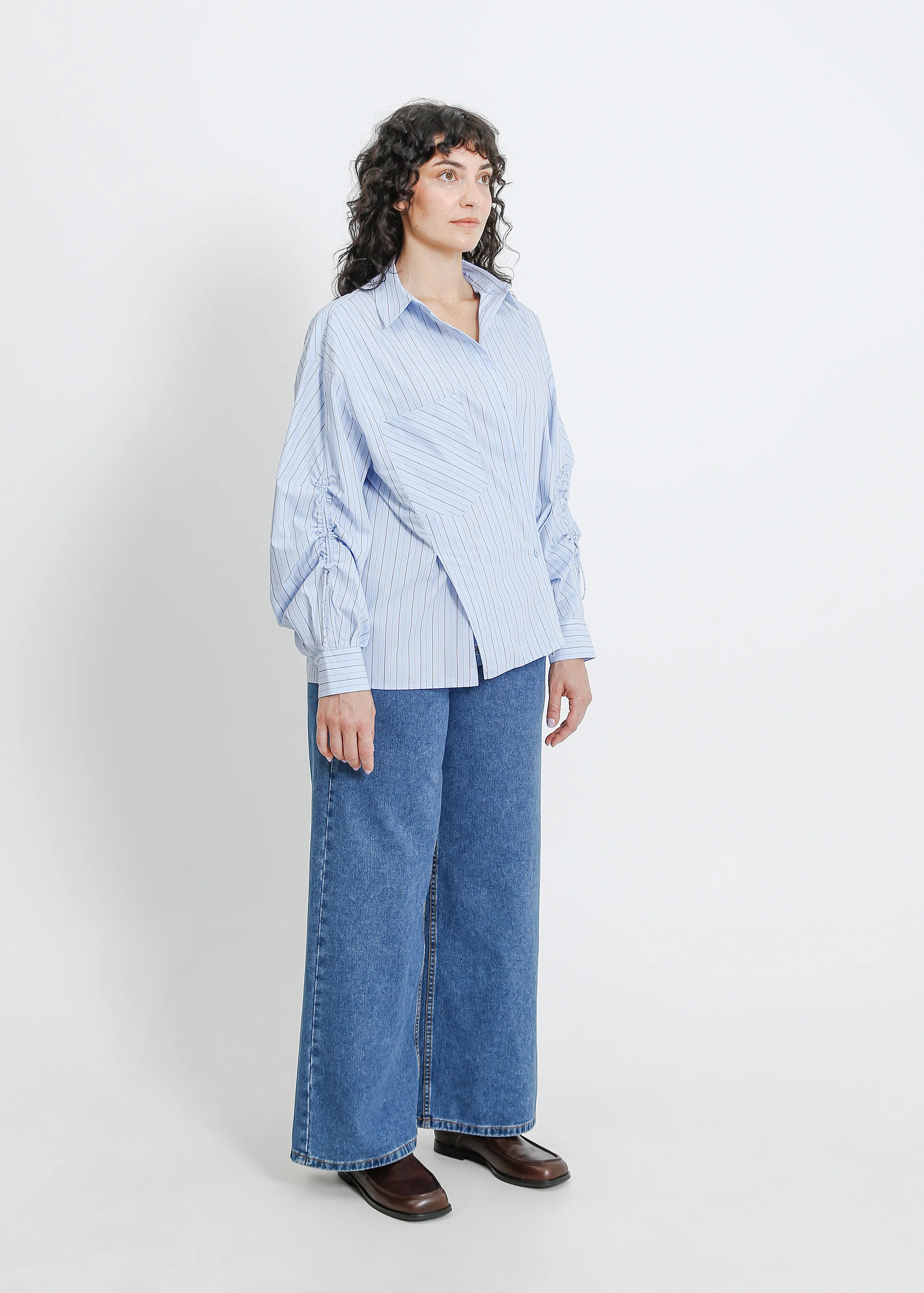 Satine Shirt / Blue-Beige - Image 8