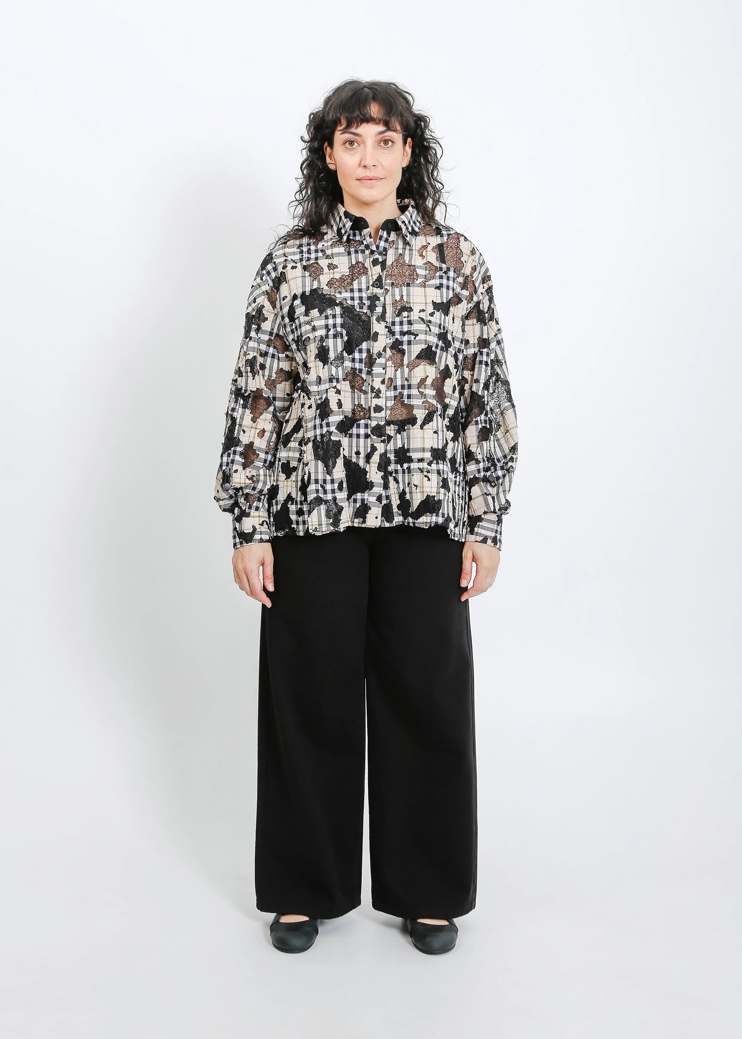 Satine Shirt / Moss-Black - Image 10