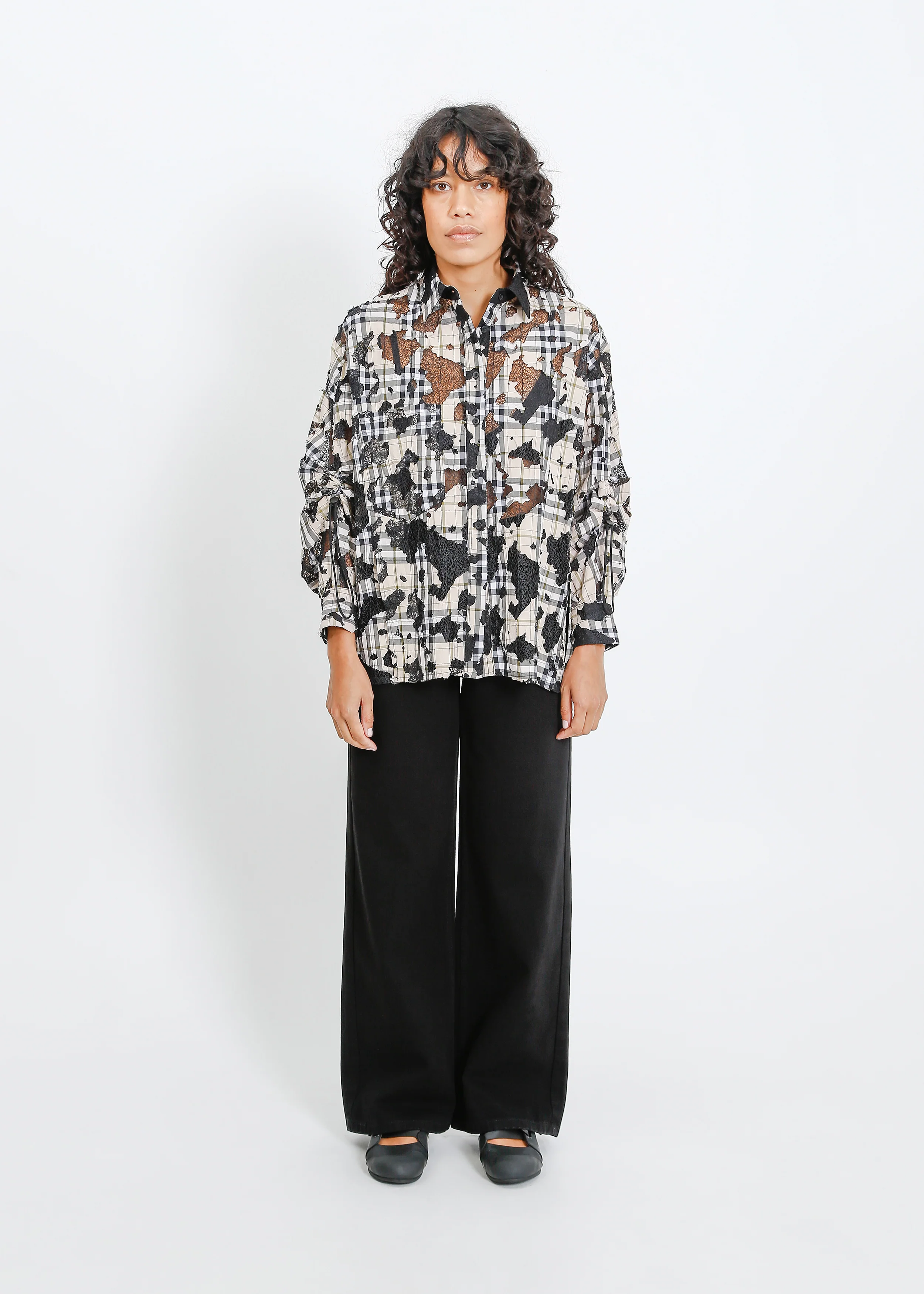 Satine Shirt / Moss-Black - Image 5