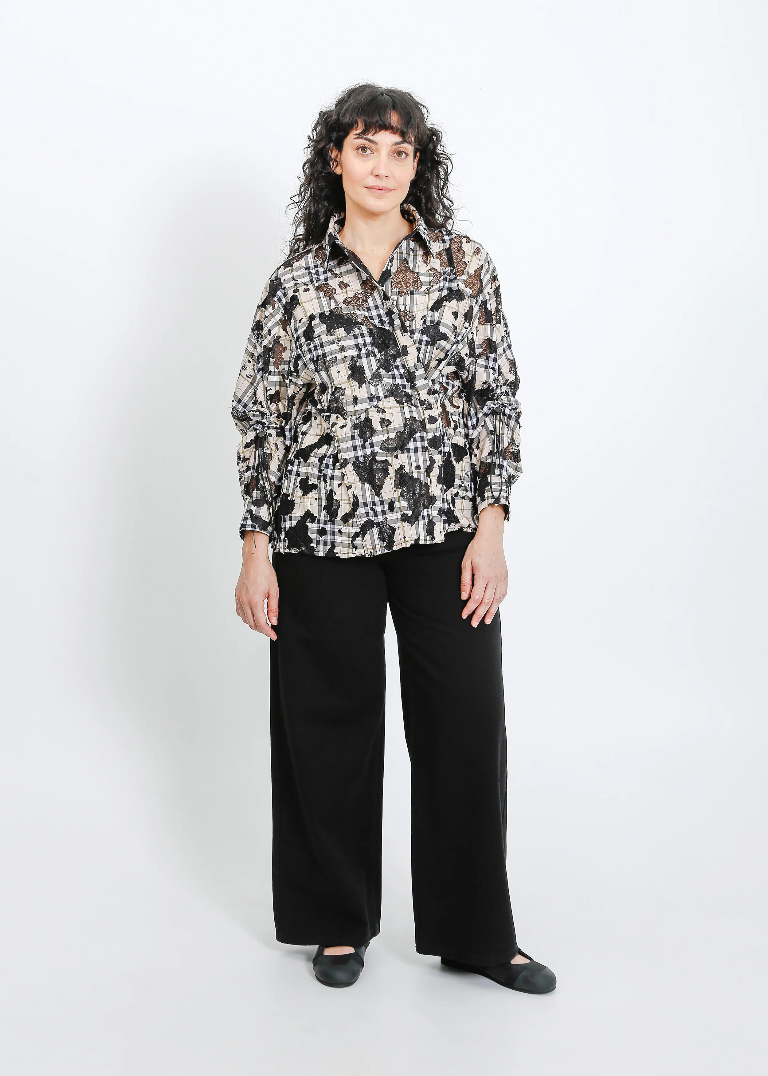 Satine Shirt / Moss-Black - Image 6